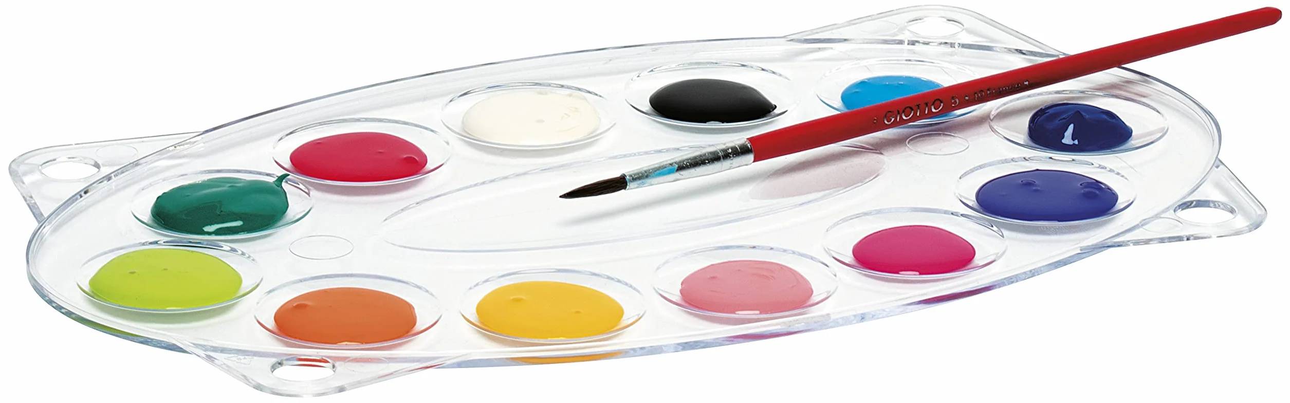 GIOTTO Tempera - Valigetta Da 24 Tubetti Di Tempera Ultrafine Concentrata + 2 Pennelli, 12 ml, Con Tavolozza Estraibile