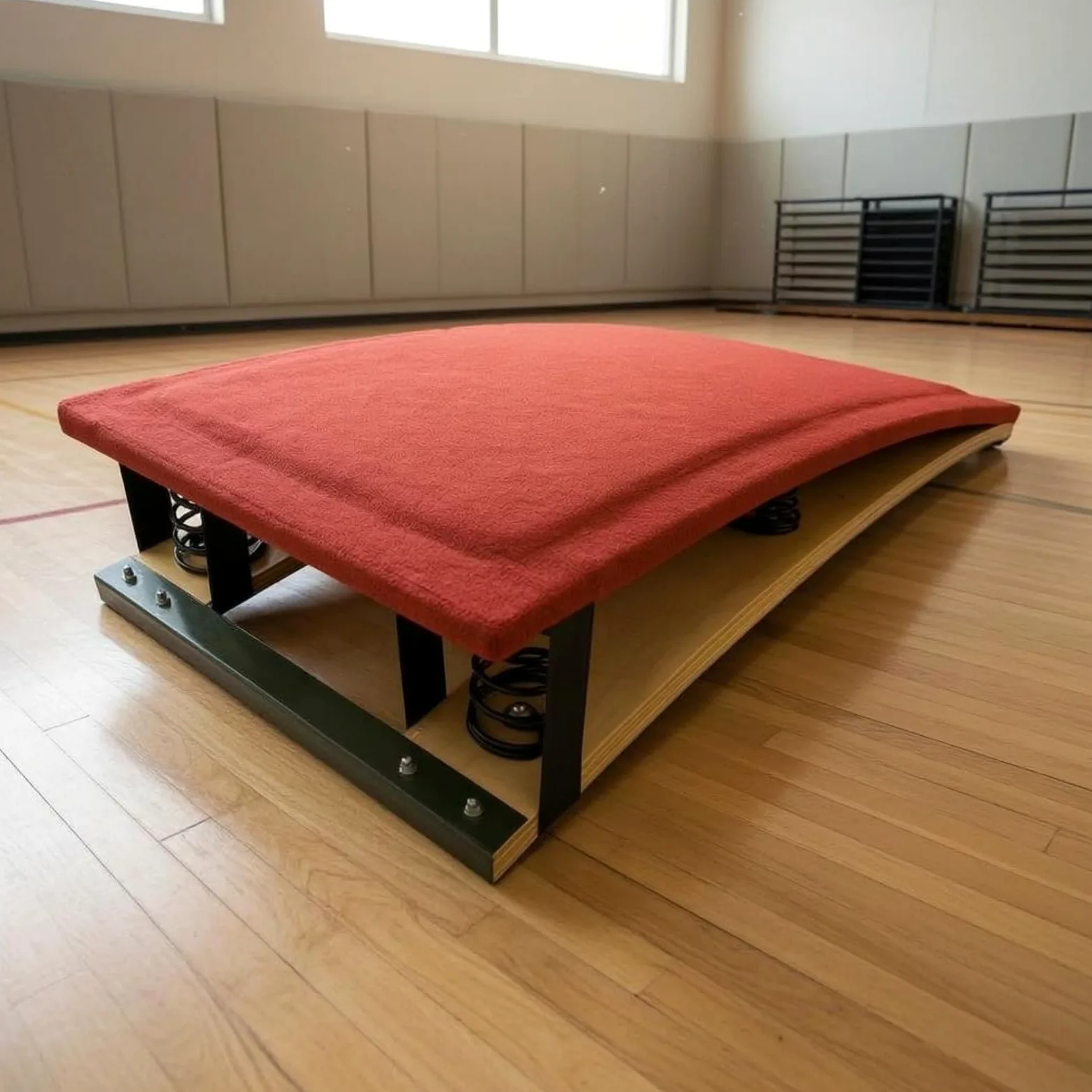 Qianly Trampolino per Bambini Tavola per Salto Pedana per Allenamento Molla Piano Imbottito Rivestito in Tessuto, Tavola Da Salto Per Bambini, Due Molle Standard