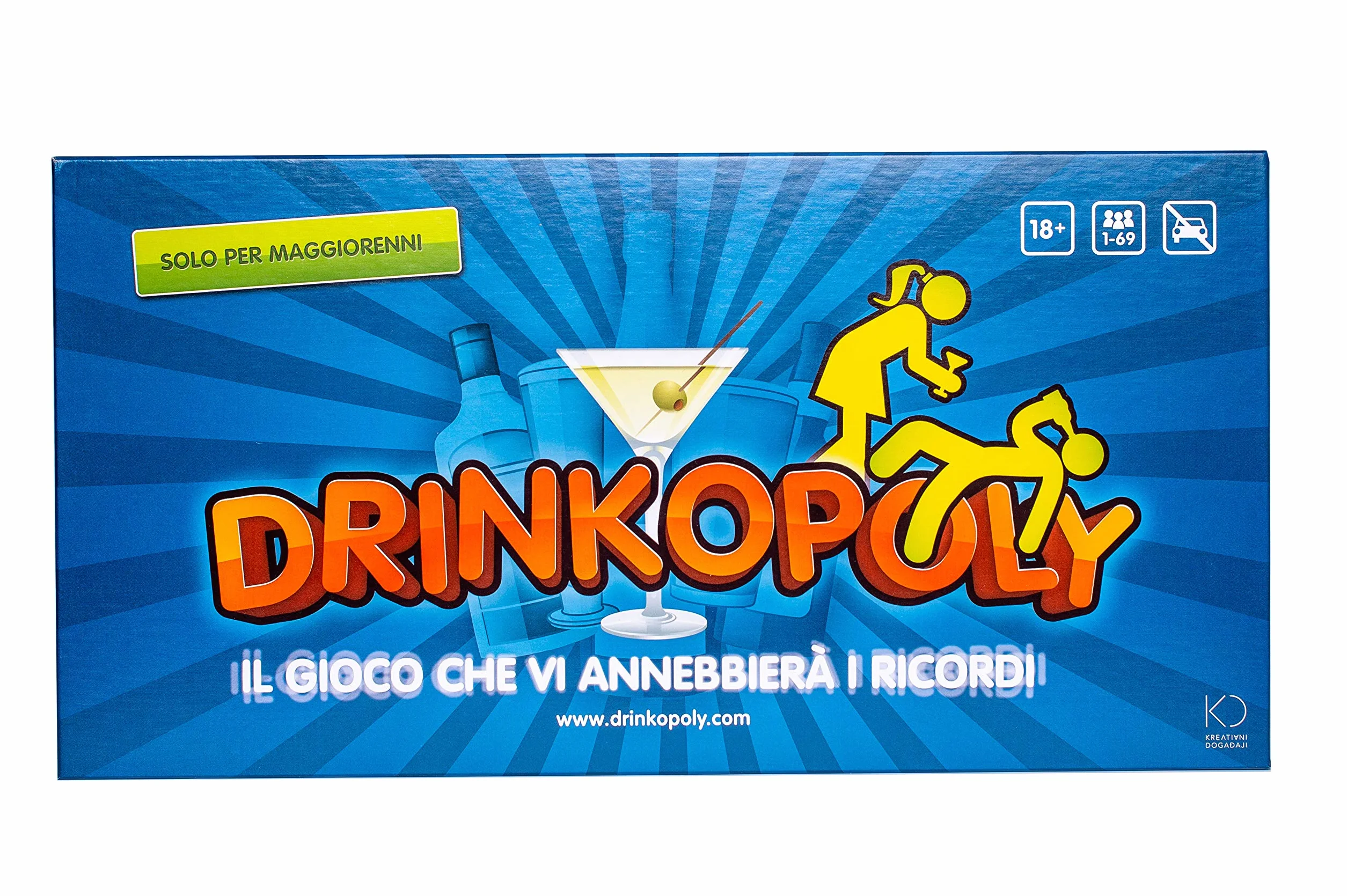 Asmodee, Drinkopoly, Gioco da Tavolo, Party Game per Adulti, 1+ Giocatori, 18+ Anni, Edizione in Italiano