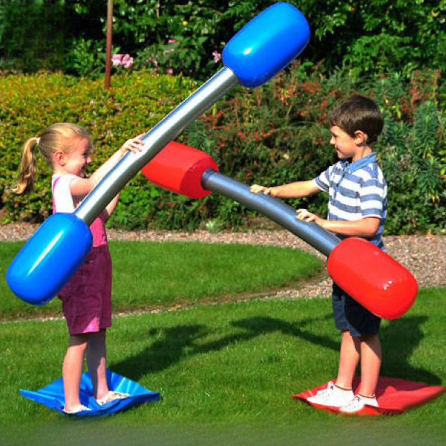 Bastone da duello gonfiabile da prato, gioco da gladiatore gonfiabile, adatto per feste, giochi genitori-figli, spiaggia, giardino all'aperto