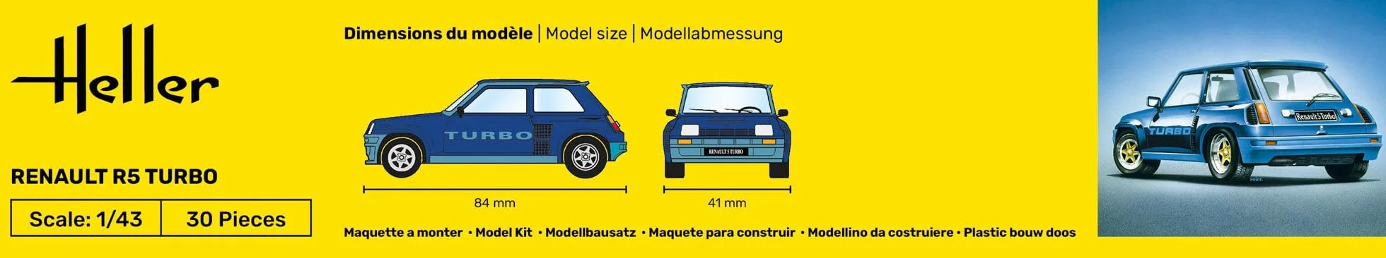 Heller - Set modello auto Renault R5 Turbo 1/43 56150
