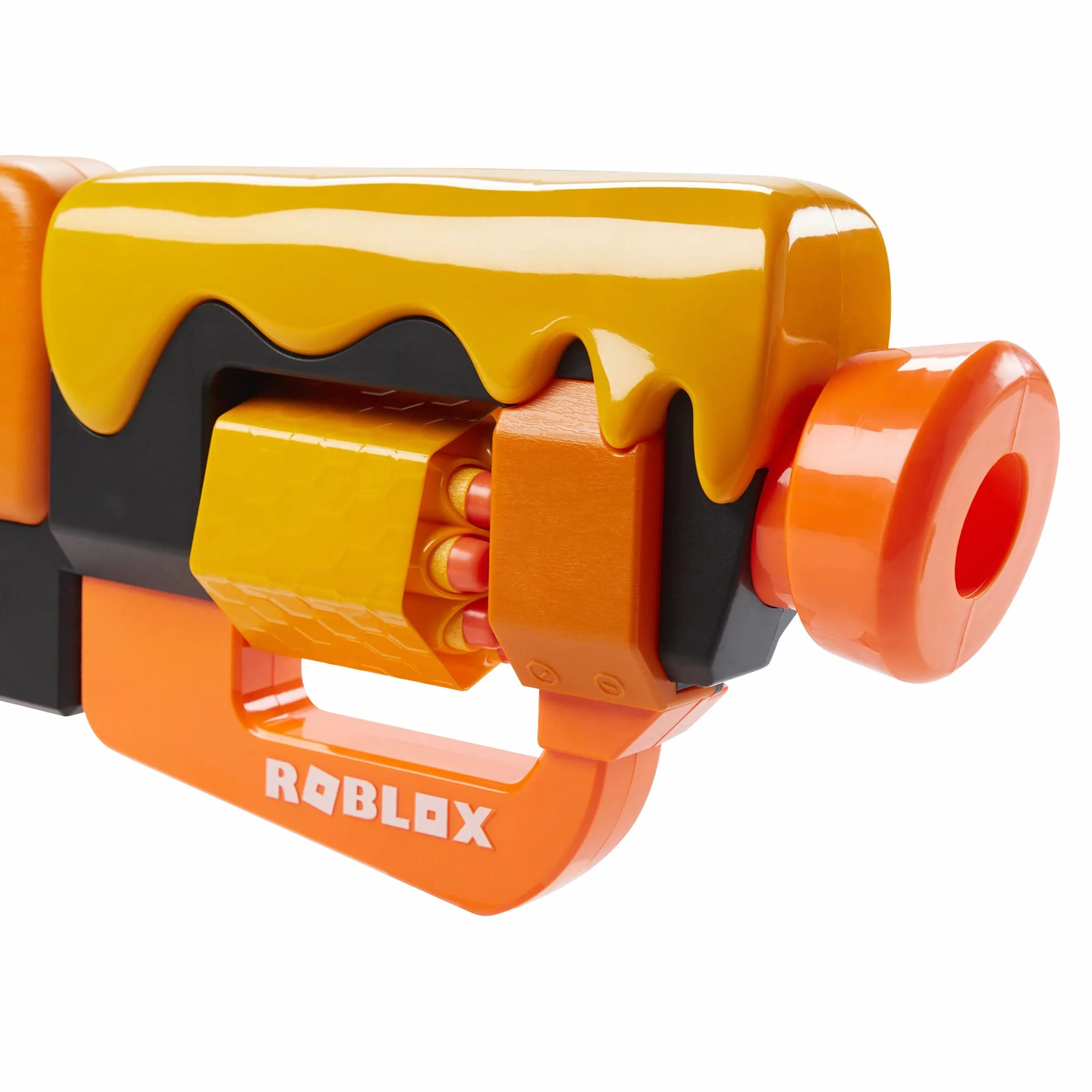 Hasbro Nerf Roblox - Adopt Me!: BEES!, blaster lancia-dardi con azione a leva, tamburo rotante con 8 dardi, 8 dardi Nerf Elite, contiene codice per sbloccare un articolo virtuale in-game