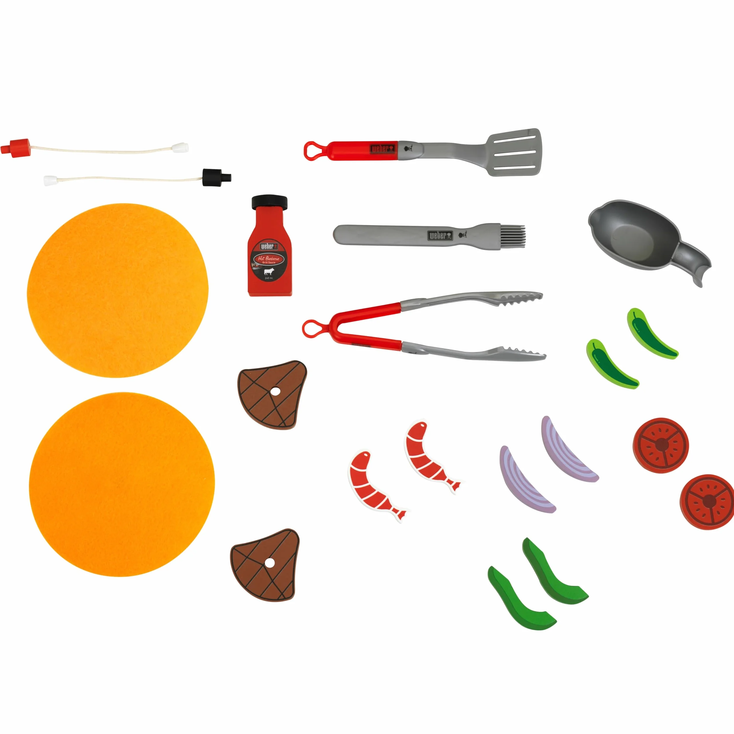 Theo Klein 9445 Weber Barbecue Genesis in legno I Inclusi inserti per bistecca, pizza o verdure I Con manici, utensili e posate da barbecue I Giocattolo per bambini dai 3 anni in su