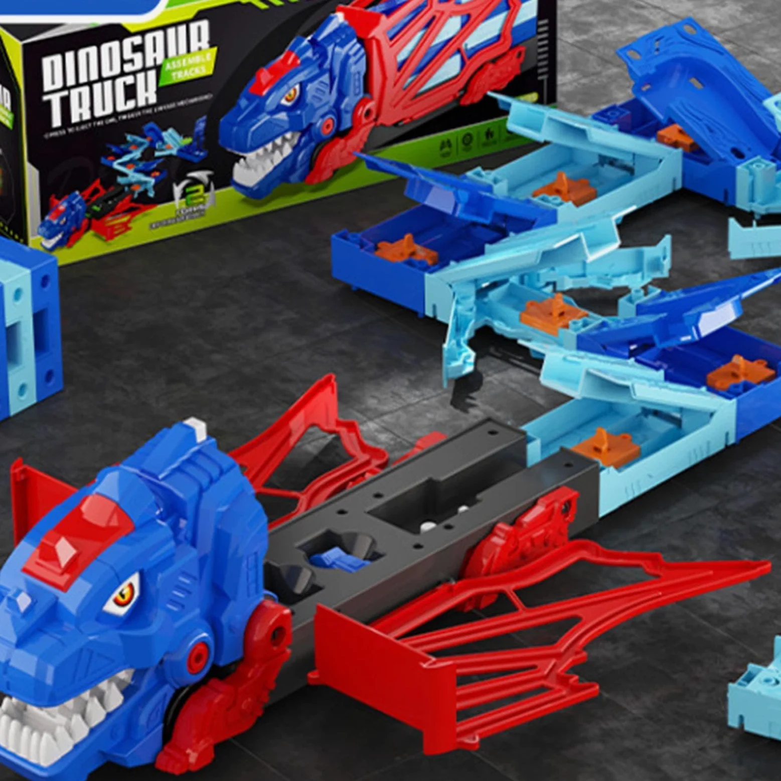Pista Dinosauri Giocattoli Interattivo Flessibile DIY Educativo | Pista Da Corsa Dinosauri Giocattolo Per Casa Viaggi Esterno Scuola Materna Asilo Interno Giardino Bambini E Bambine
