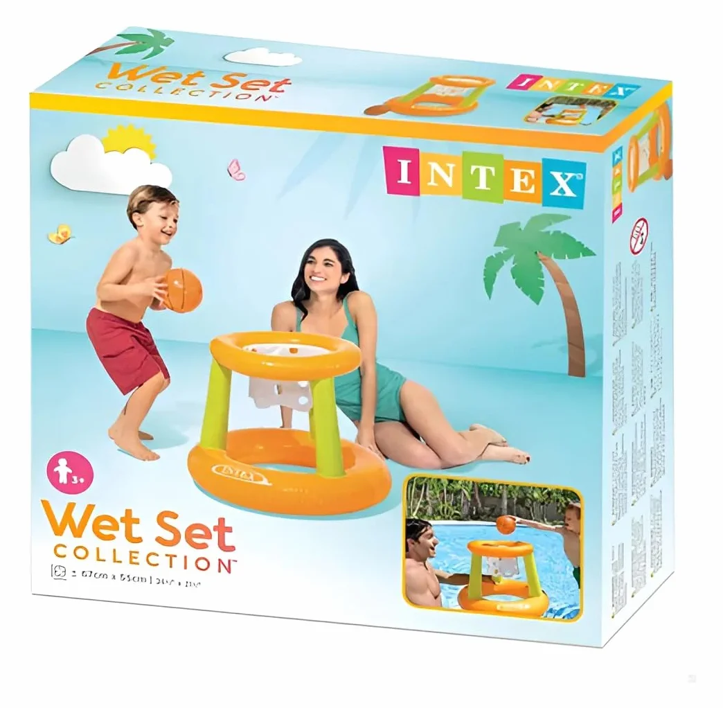 Intex Set da basket, 67 x 55 cm, colore: arancione/verde