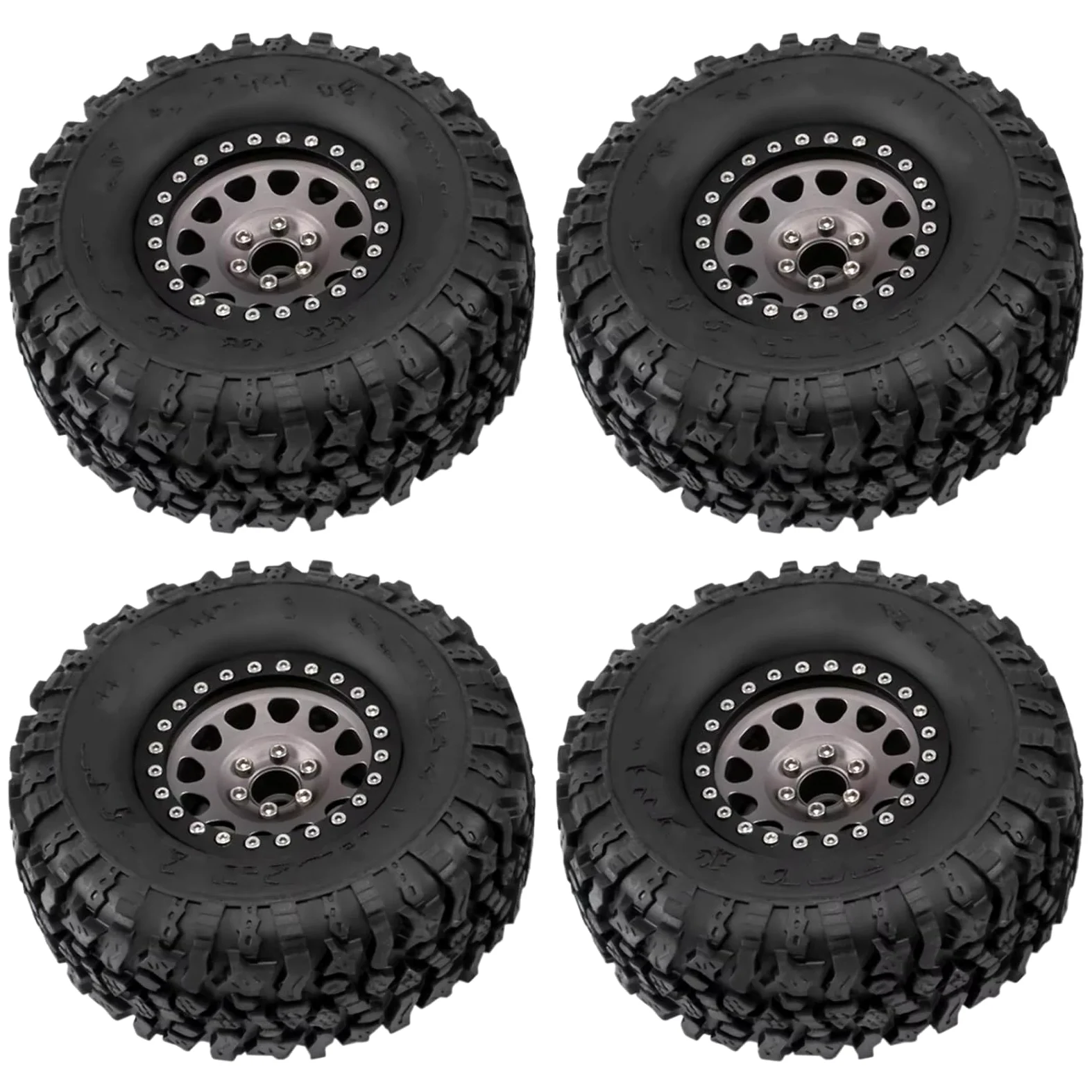 Compatibile Con Traxxas Per TRX4 Per TRX6 Per Axial Per SCX10 RR10 1/10 RC Crawler Car Parts 4 Pezzi In Metallo 2.2 Beadlock Cerchioni Pneumatici Set Accessori RC