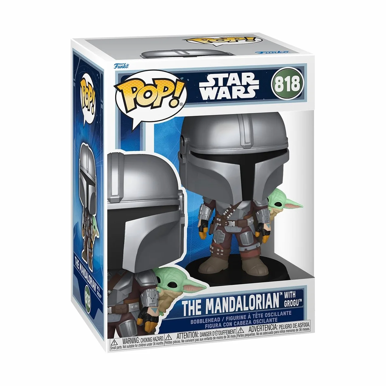 Funko POP! Star Wars: The Mandalorian and Grogu - The Mandalorian with Grogu - Figura in vinile da collezione - Idea regalo - Prodotto ufficiale - Giocattoli per bambini e adulti