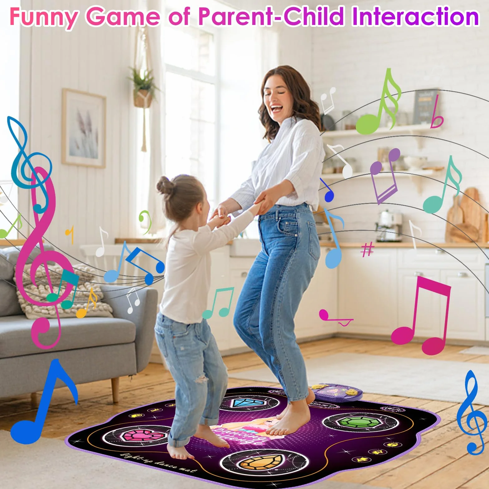 ZWOOS Tappetino da Ballo per Bambini 3-10+ Anni, Tappetini da Ballo con Bluetooth, Tappeto Musicale Regalo Bambina 3-12+ Anni