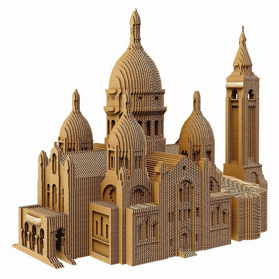 Basilica Sacré-Cœur Puzzle 3D in Cartone – Modellino da Costruire | 146 Pezzi, 22 × 17 × 12 cm – Kit Scultura Fai da Te da Dipingere, Materiali Riciclati, Ragazzi e Adulti, Idea Regalo