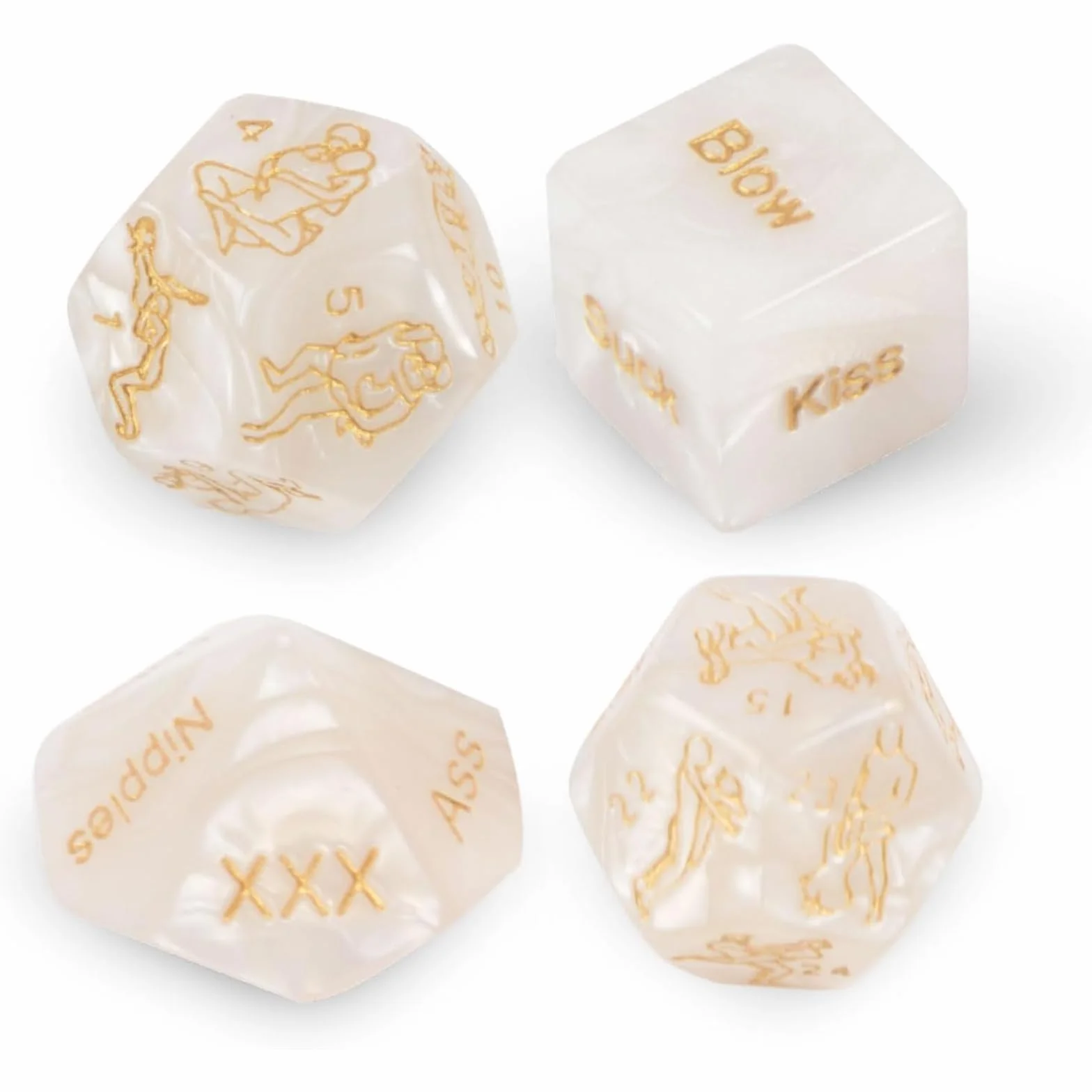 BAUCH 4pcs Dadi di Coppia per Appuntamenti Notturni, Dadi Da Gioco, Per San Valentino, Martedì Grasso, Anniversario E Altri Eventi Festivi