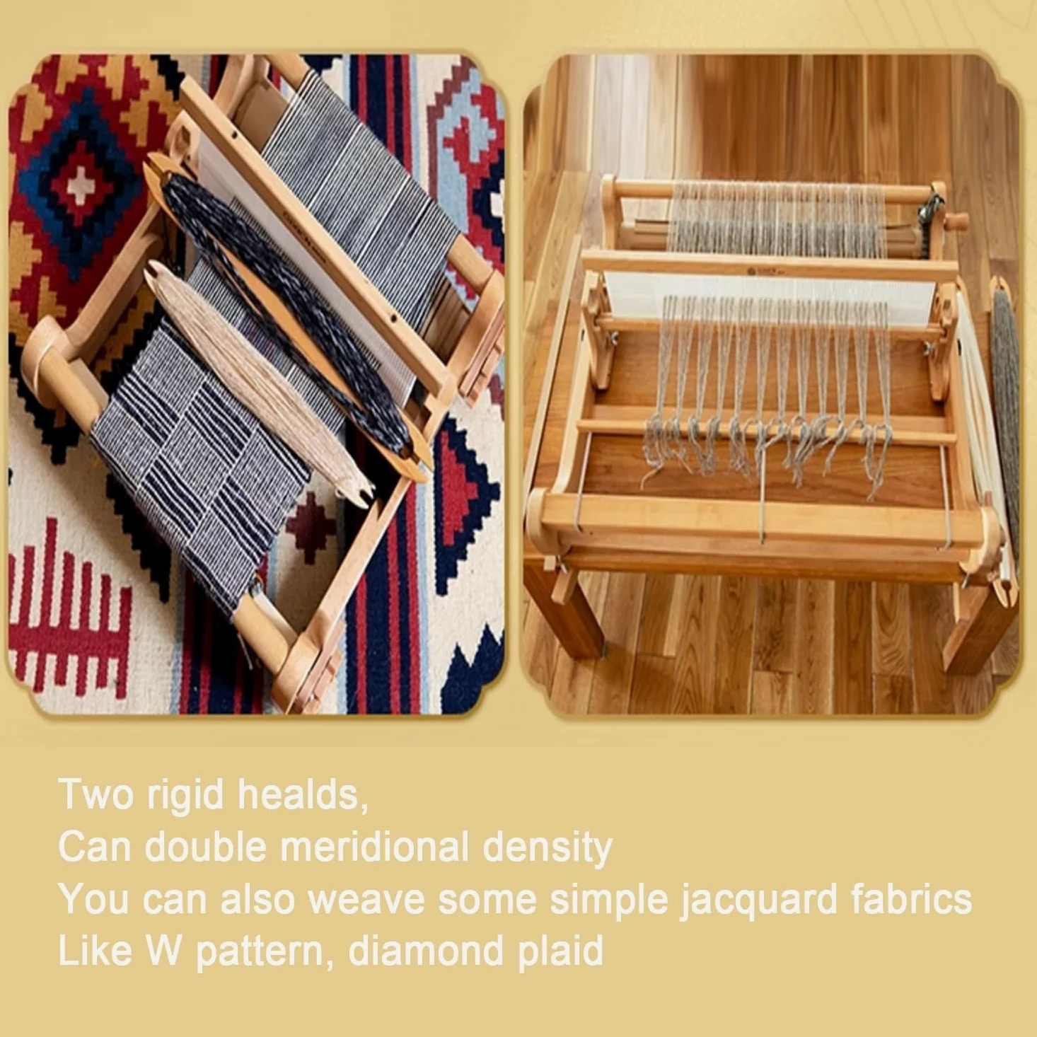 Macchina per tessitura fai da te in legno, per lavori a maglia fai da te, telaio per tessitura, per sottobicchieri, tovagliette, borse di stoffa
