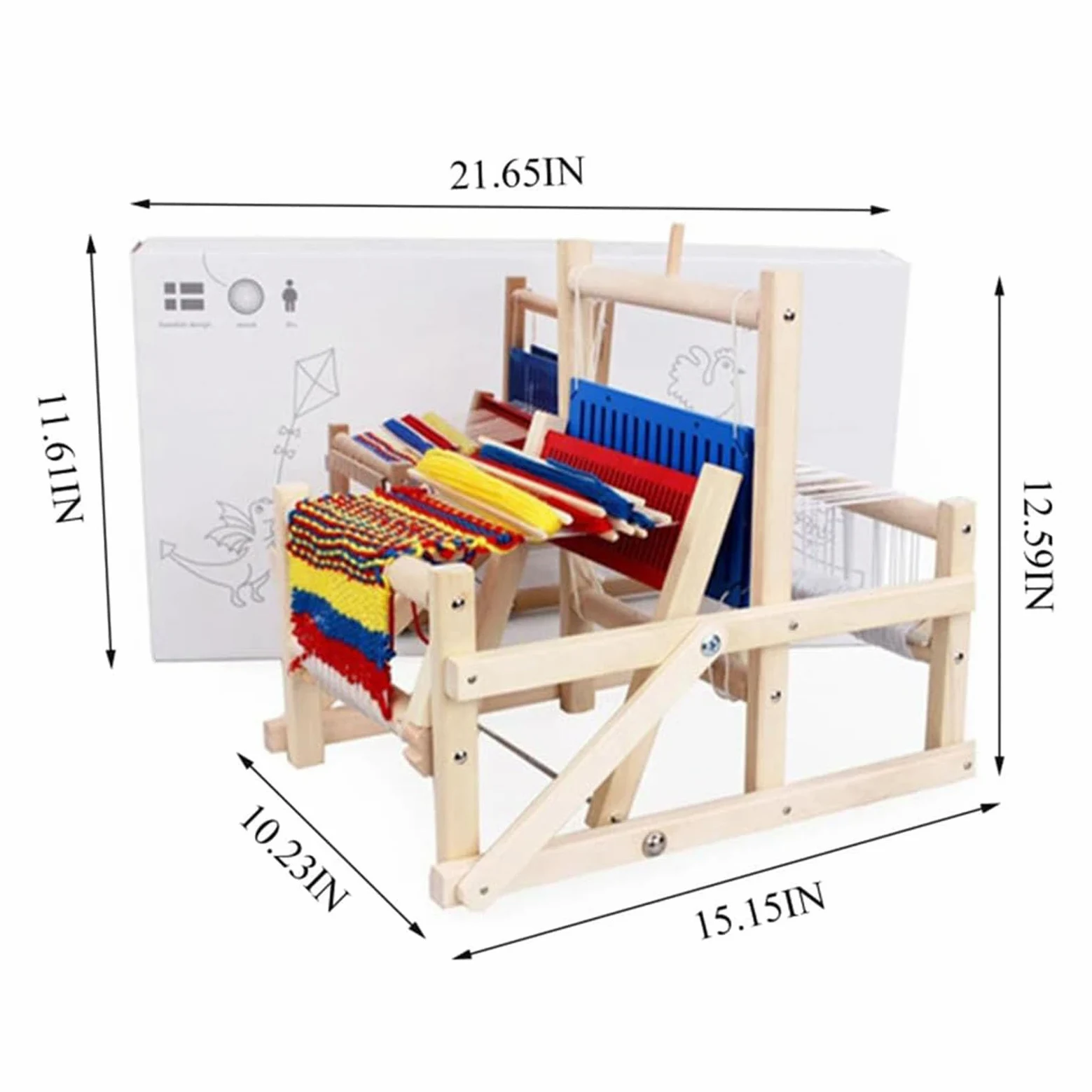Kit telaio per tessitura in legno, macchina per tessitura a mano, telaio per tessitura multi-artigianato pieghevole, kit per tessitura a mano a maglia per bambini, adulti, principianti e amatori.