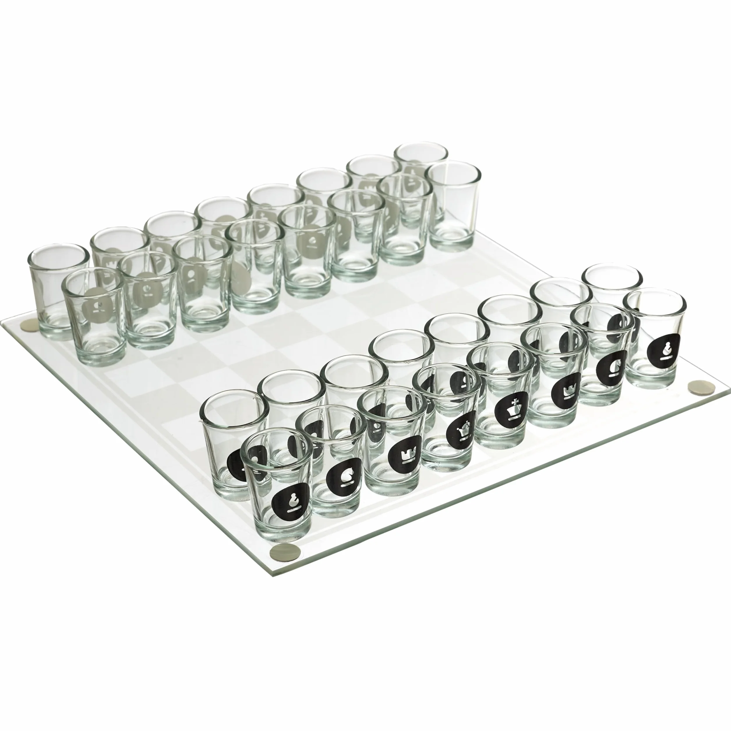 Mister Gadget, MG3519, Gioco di Scacchi da Bere in Vetro, Gioco di Scacchi da Bere in Vetro, Colori: Bianco e Nero, Perfetto per Serate e Regali Divertenti