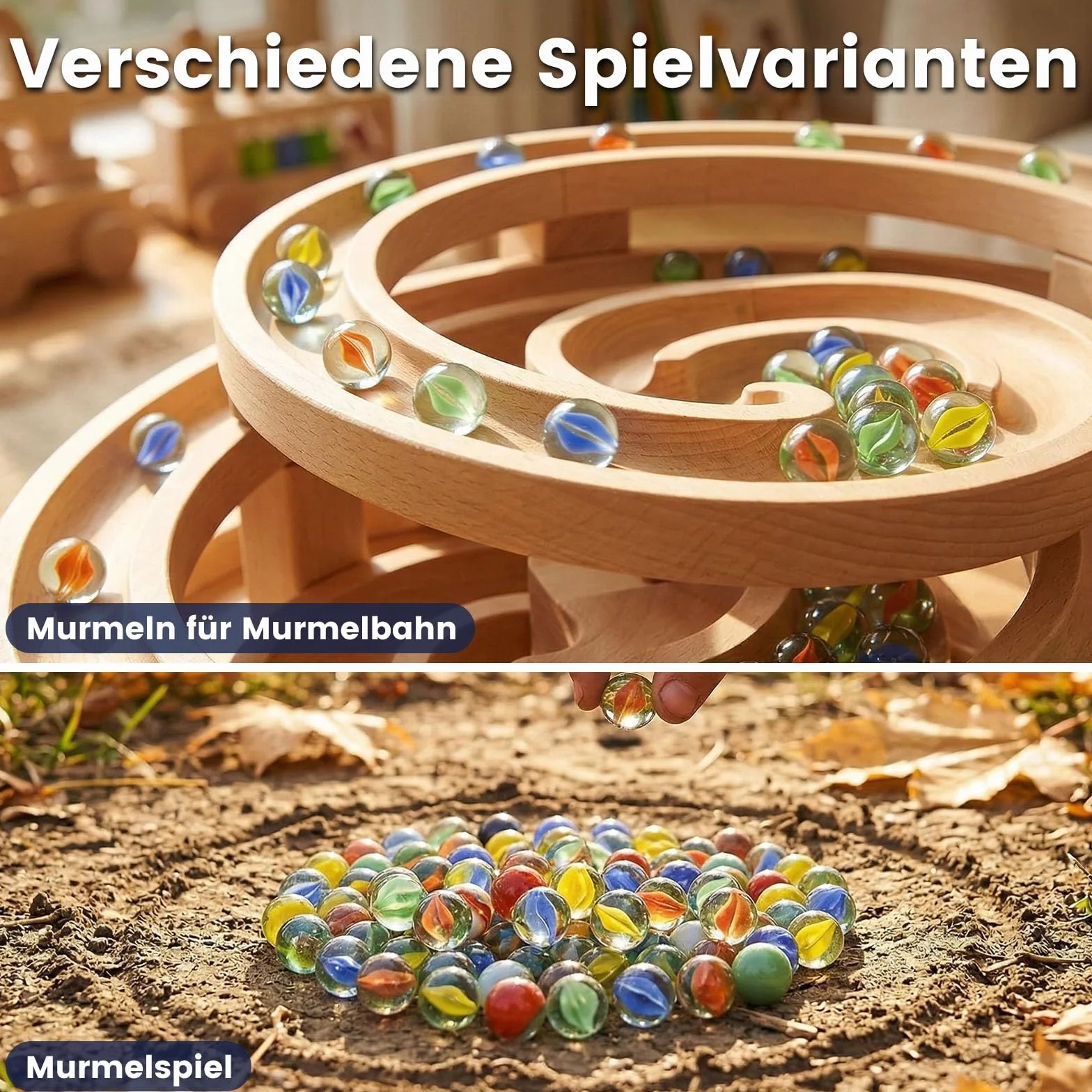 HAKACC 105 biglie di vetro 14 mm colorate per giochi e decorazioni