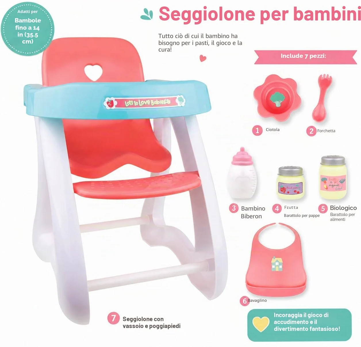 JC Toys 25500 for Keeps seggiolone per Bambole