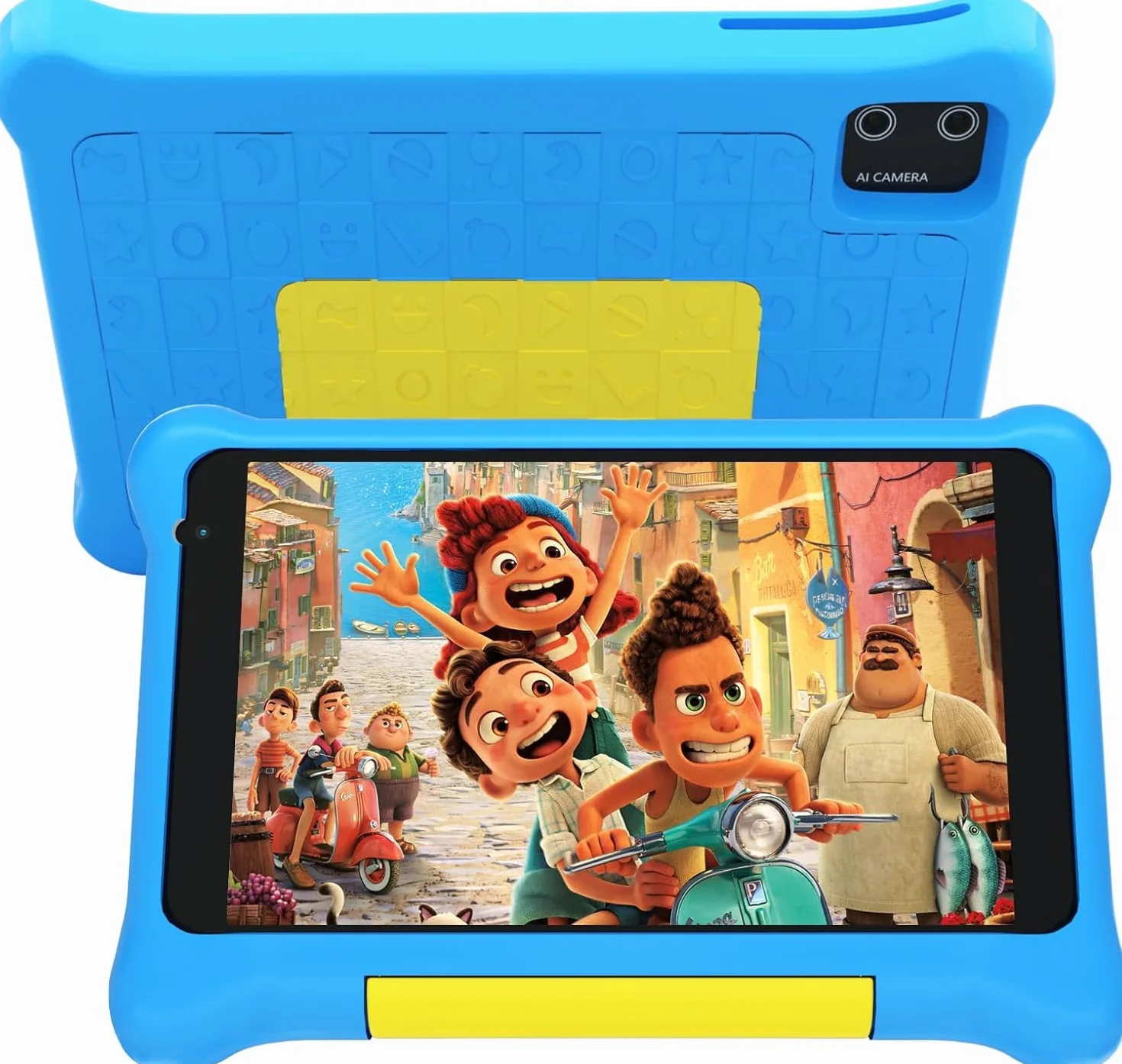 HotLight Tablet Bambini 7 Pollici Kids Tablet con Controllo Parentale, Android 13 Tablet, Quad-core Processore Doppia Fotocamera, Wifi Bluetooth, Tablet per Bambini con Custodia(Blue)