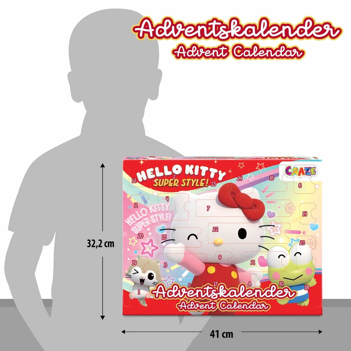 Calendario dell'avvento HELLO KITTY di CRAZE - Calendario dell'avvento giocattolo per bambine con giocattoli e accessori di Hello Kitty