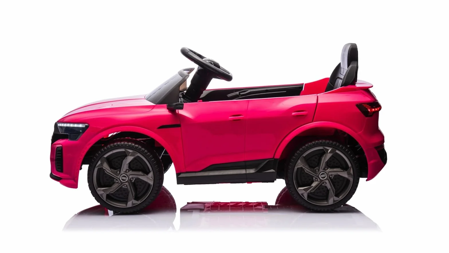 TOYSCAR Auto Macchina Elettrica per Bambini 12V Audi SQ8 e-Tron Sedile Pelle con TAPPETINI Telecomando Cintura di Sicurezza Porte Apribili (Rosa)