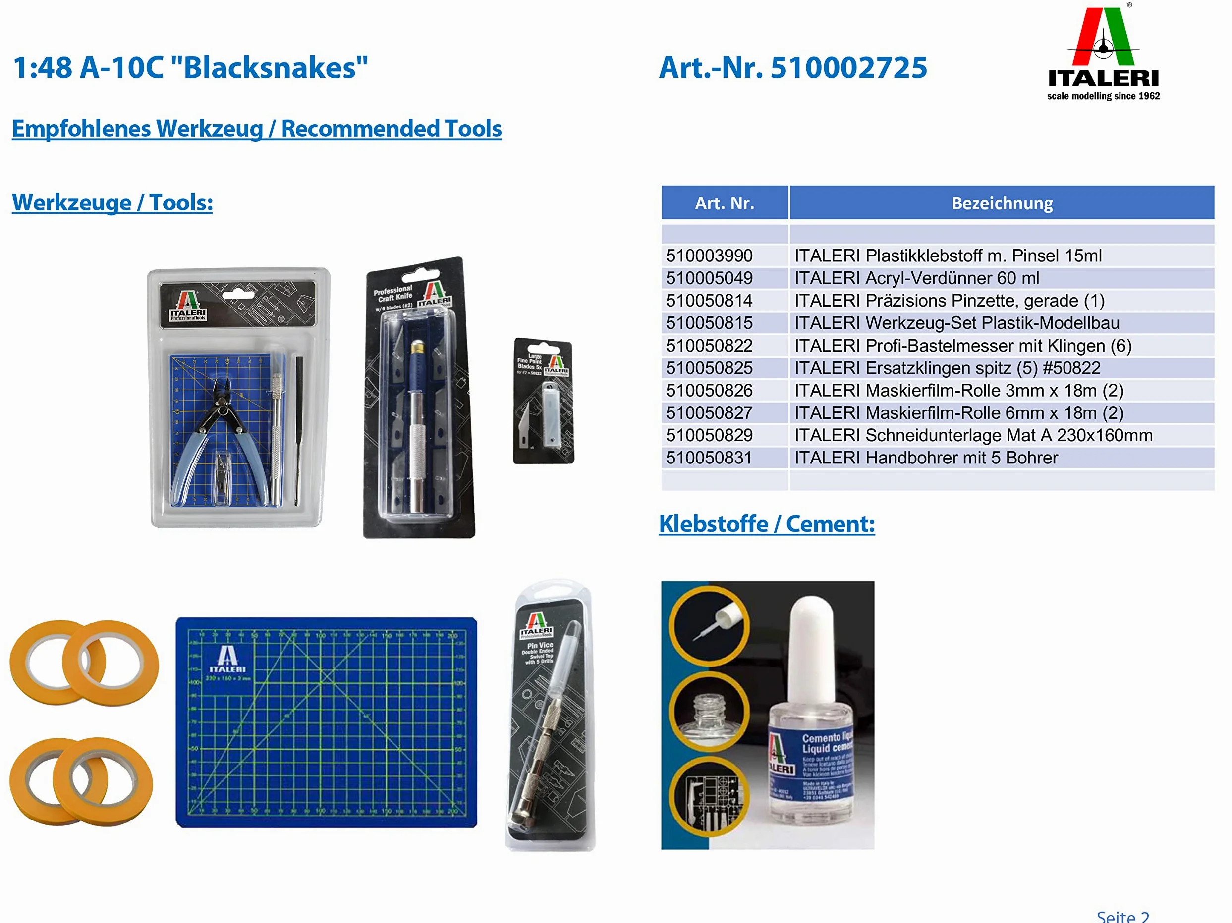 Italeri 2725 - A-10c "Blacksnakes" Model Kit Scala 1:48