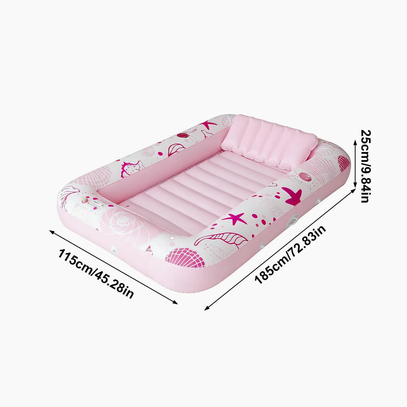 Sedia a sdraio per piscina abbronzante, galleggiante da letto confortevole, sedie a sdraio gonfiabili da 72,83x45,28 pollici con portabicchiere, materasso ad aria in PVC, galleggiante per piscina con