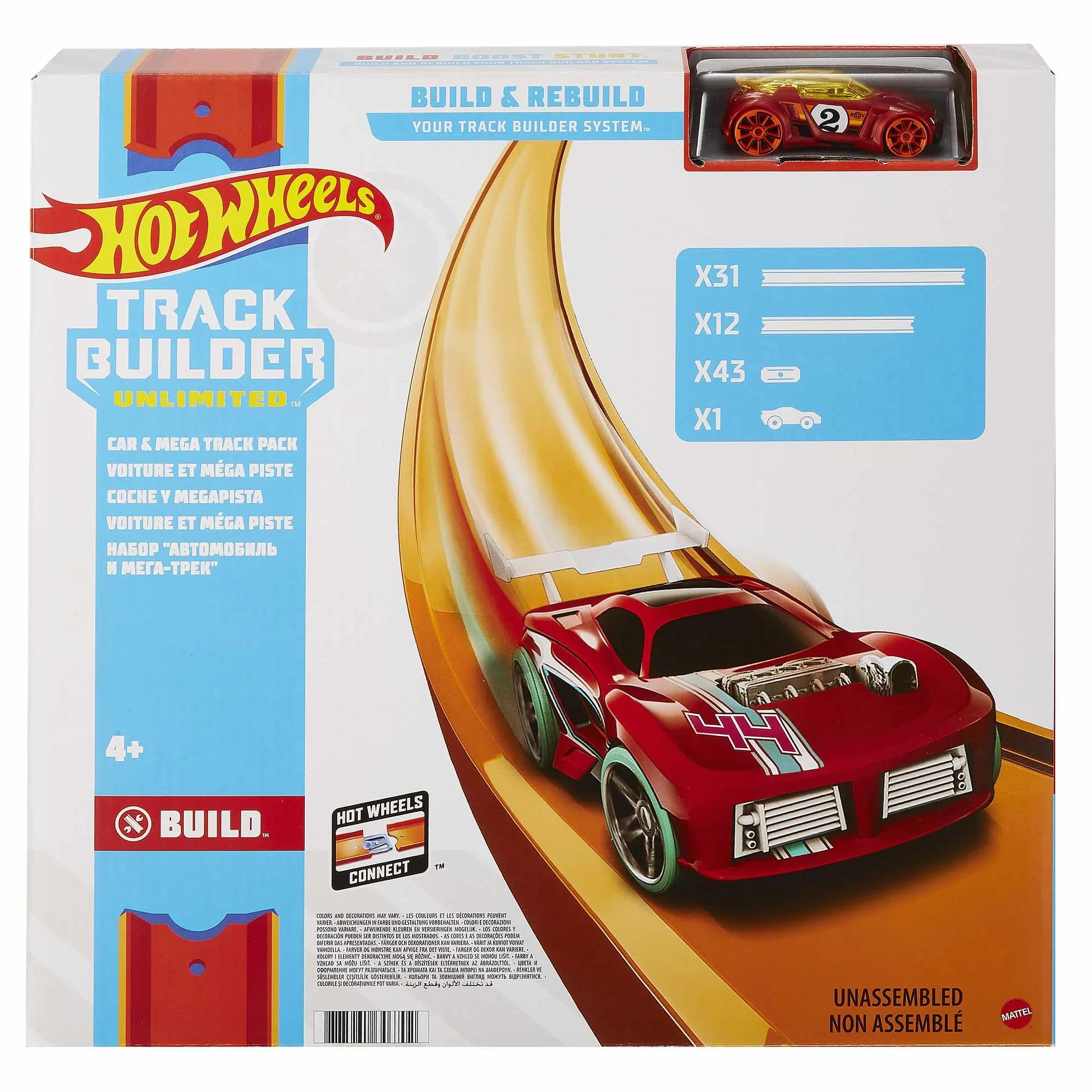 Hot Wheels Mega Pista Lunga 12 Metri, Playset per Macchinine con Veicolo Incluso, Giocattolo per Bambini di 4 + Anni, FTL69