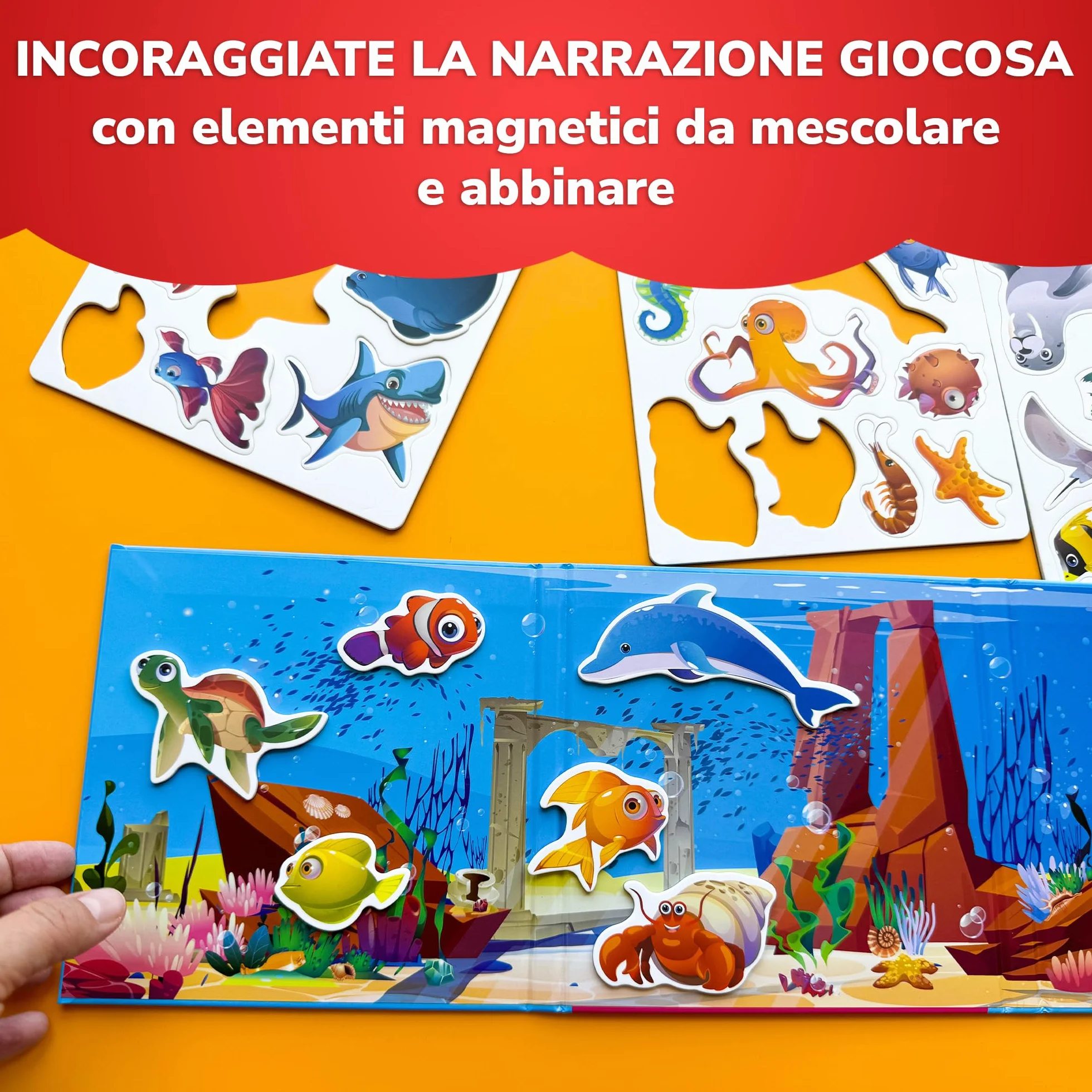 QUOKKA Gioco magnetico per bambini dai 2 ai 3 anni - Puzzle magnetico da oltre 20 pezzi per bambini piccoli in aereo - Giochi da viaggio con creature marine - Giocattoli educativi da viaggio - Magnete