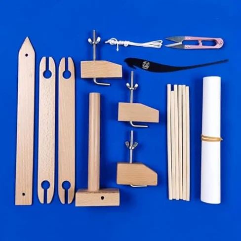 Kit per tessitura in legno con pettine e bobina, macchina per maglieria tessuta a mano per bambini e principianti, strumento fai da te per lavori artistici multi-artigianali