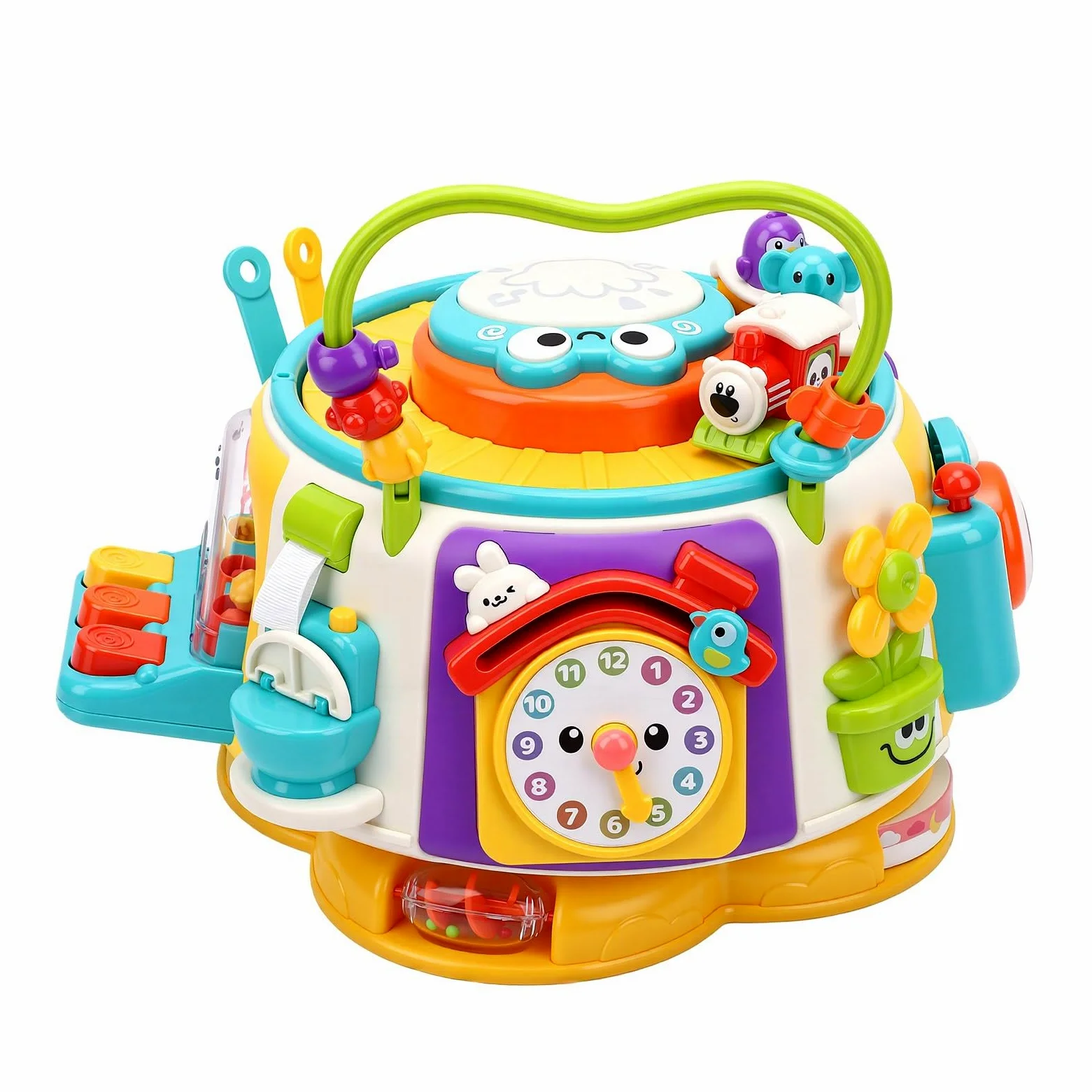Activity Cube Baby, Giocattolo Educativo 6 Facce con Coordinazione | Materiale in ABS e Silicone, Gioco Interattivo Senza Batterie, Giocattolo per lo Sviluppo Sensoriale dei bambini.