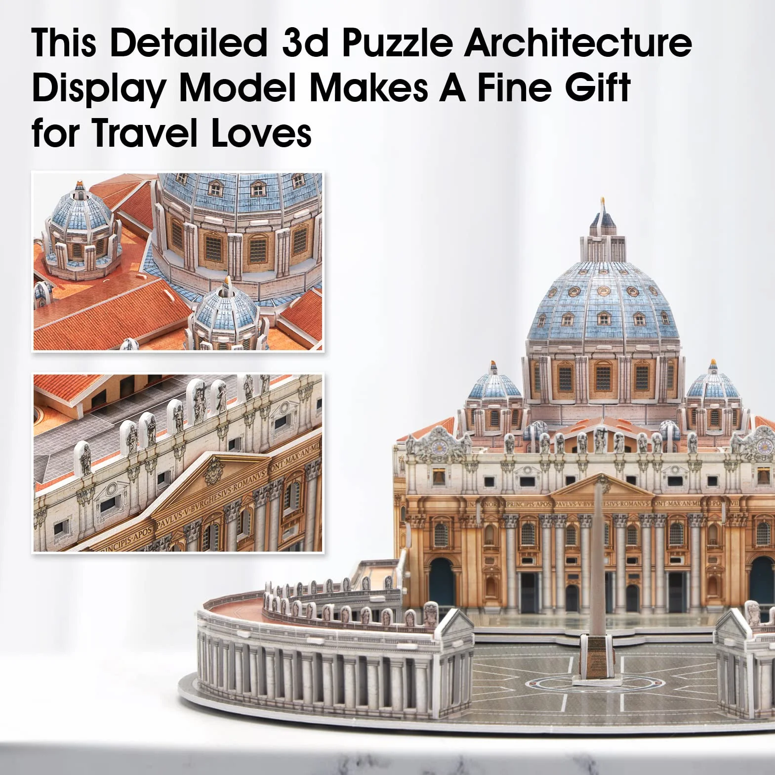 CubicFun Puzzle 3D per Adulti Kit Modello Basilica di San Pietro National Geographic, Puzzle Bambini Età 8-10 Architettura Città del Vaticano con Libretto, 101 Pezzi