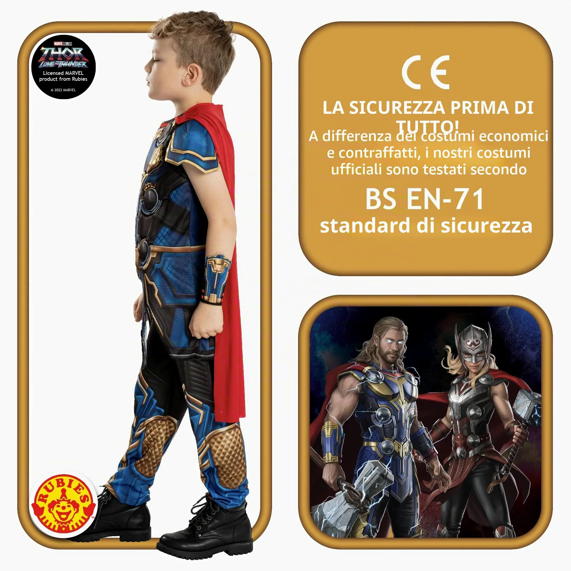 Rubies Official Marvel Thor: Love and Thunder Thor Deluxe Child Costume, Kids Fancy Dress