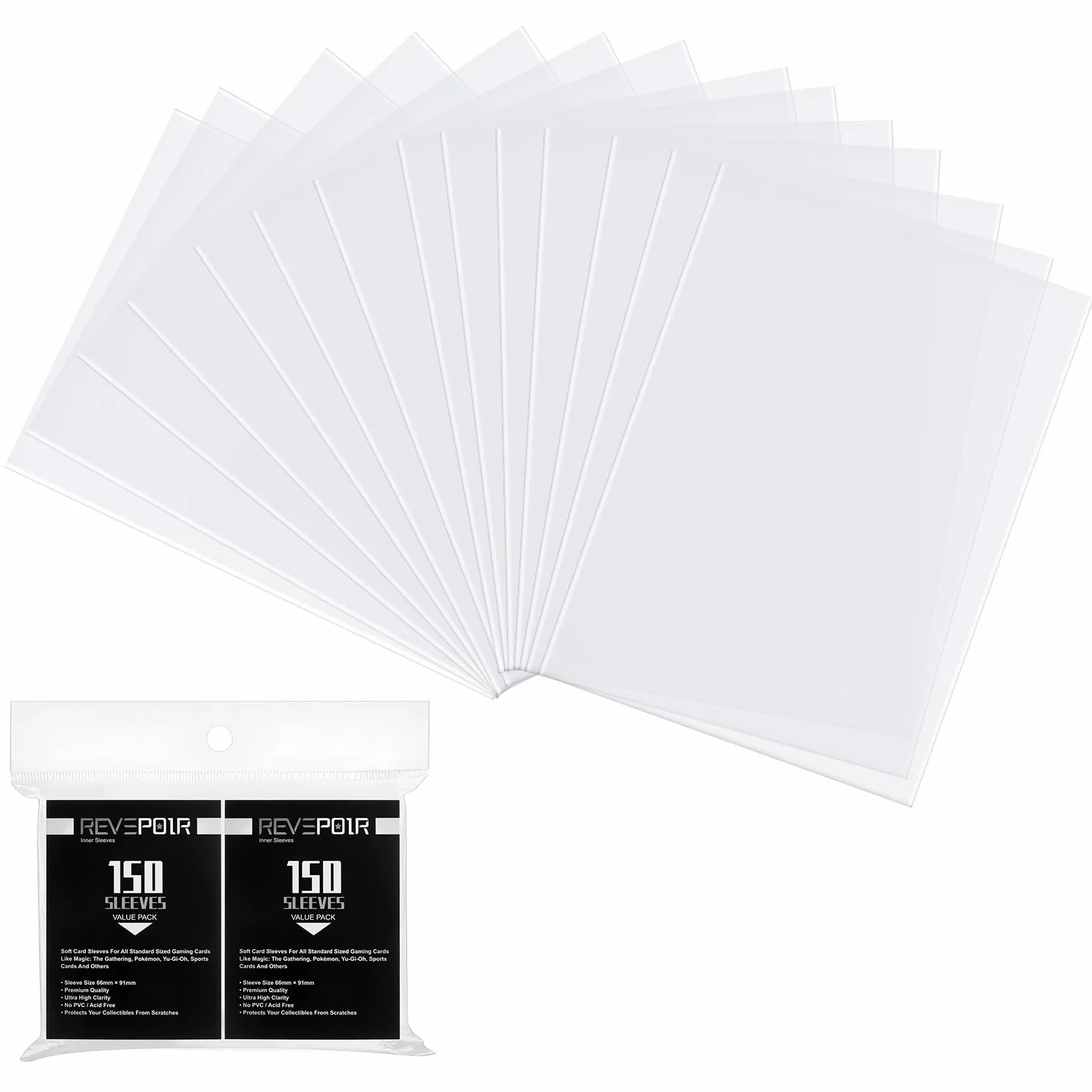 300 Bustine Carte, Bustine Protettive 66 * 91mm Card Sleeves Compatible con Varie Carte da Collezione, Alta Trasparenza, Dimensioni Standard