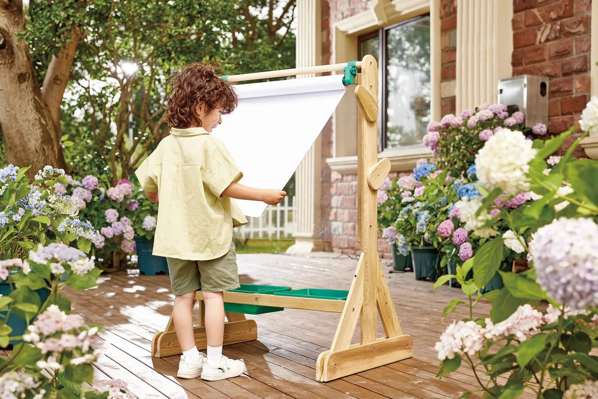 Hape Cavalletto da Esterno per Bambini in Legno Resistente alle Intemperie 3+