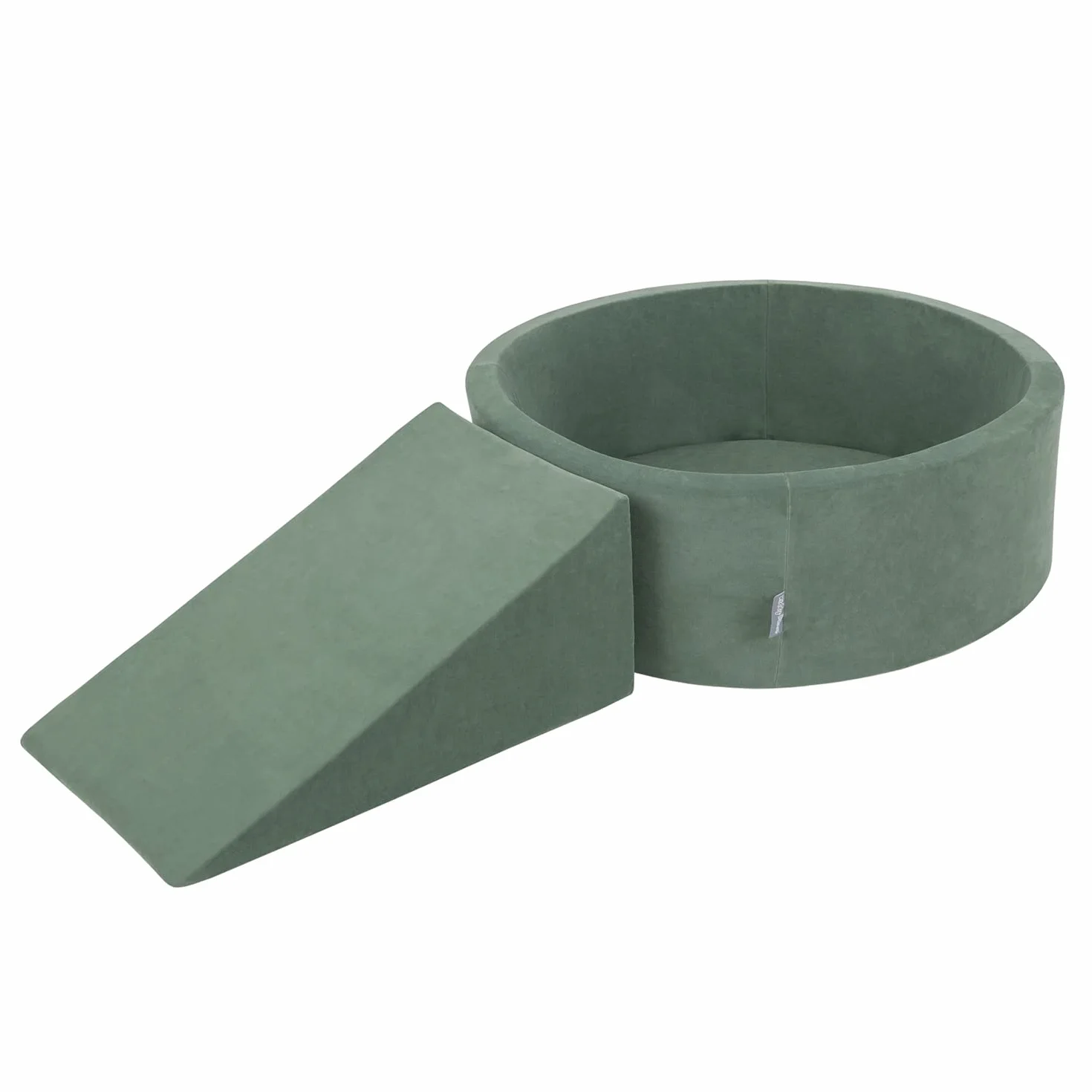 KiddyMoon Area di Gioco in Schiuma con Tondo Piscina di Palline per Bambini Piscina (200 Palline) + Cuneo, Verde del Bosco: Verde Chiaro/Giallo/Turchese/Arancione/Rosa Scuro/Viola