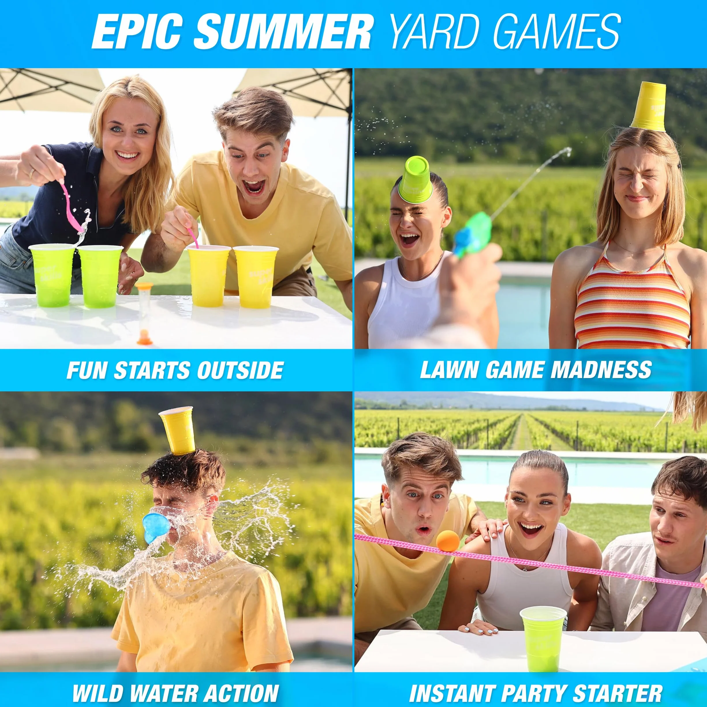 Il gioco del mondo Super Skills Outdoor Yard Game - Giochi Estivi in Cortile per Bambini dagli 8 Anni in su, Adolescenti e Adulti - Divertente Festa in Acqua per Tutta la Famiglia