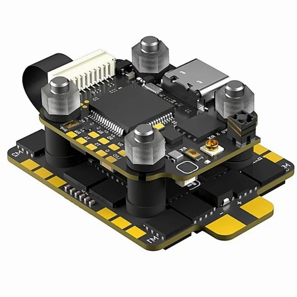 Borg 5S Stack Ricevitore ELRS 2.4GHz integrato 12V BEC 16MB Scatola nera con 60RS BL32 ESC 4-8S Lipo adatto for RC FPV Drone(Borg 5S RX Stack)