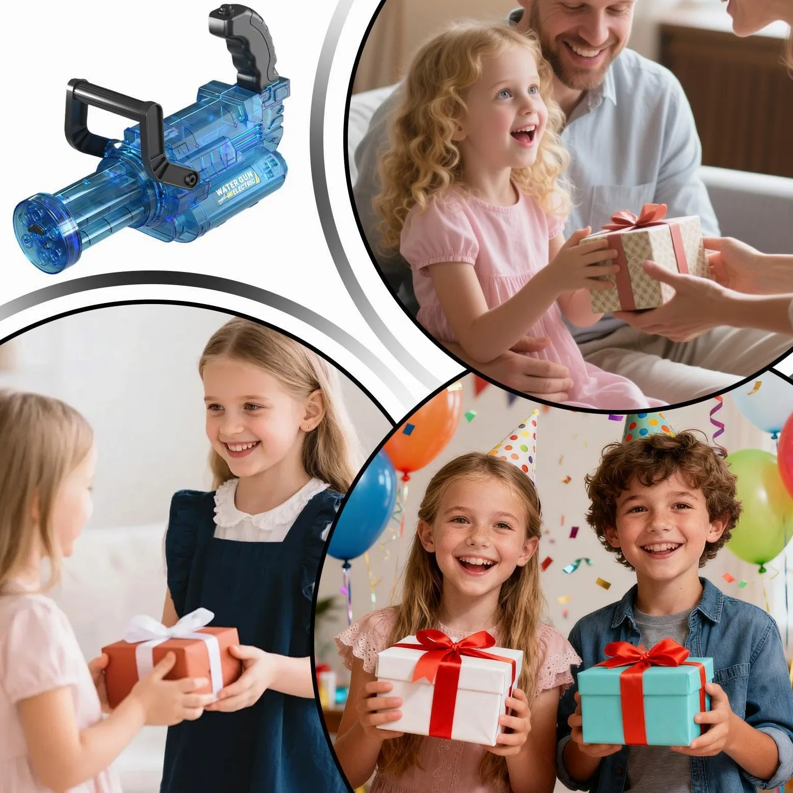 Giocattolo Elettrico per Pistola ad Acqua Pistola Elettrica Divertente | Giocattolo ad acqua con effetti luce e fiamma per Bambini Giardino Cortile Spiaggia