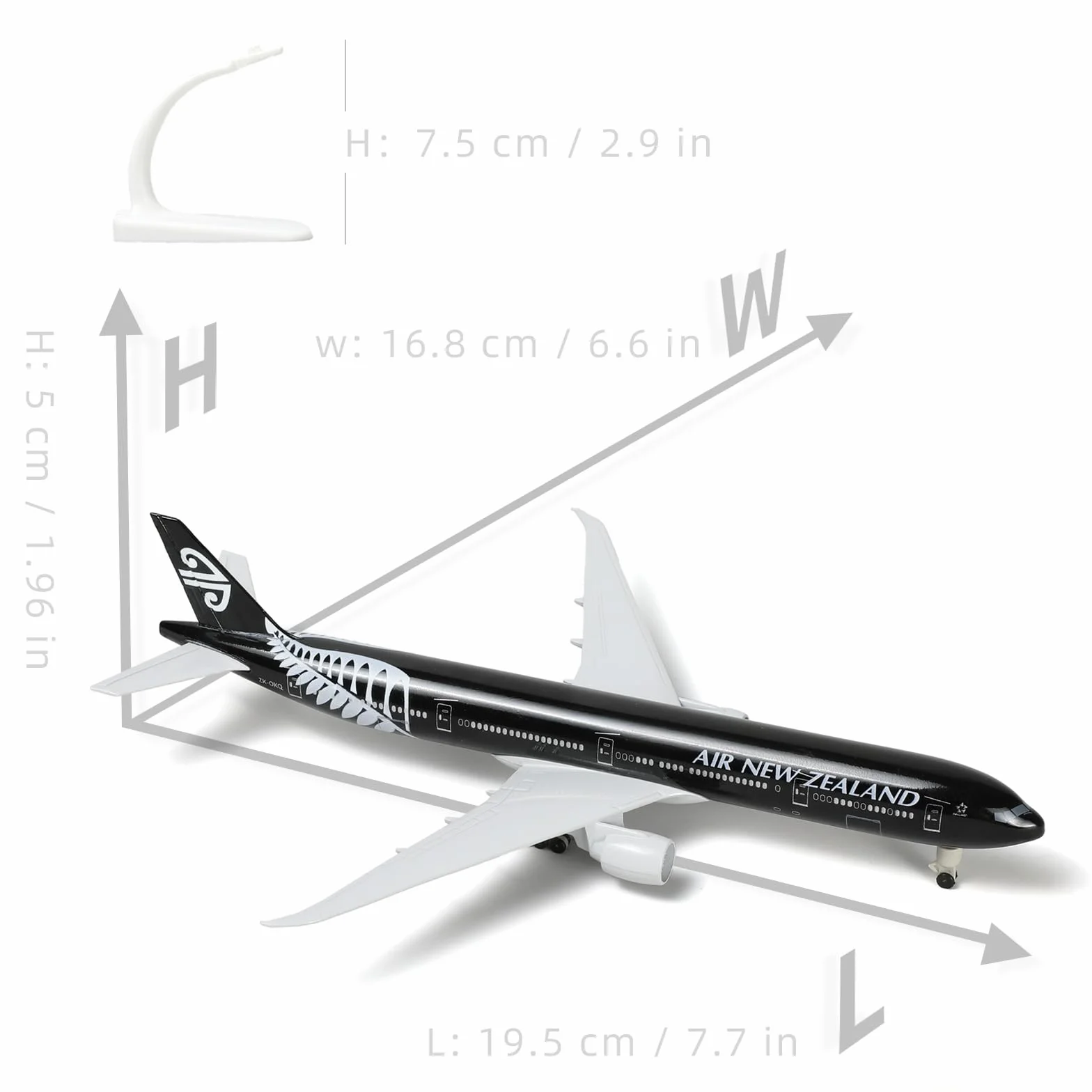 Boeing 777 modello aereo in metallo pressofuso 8,3 pollici Nuova Zelanda