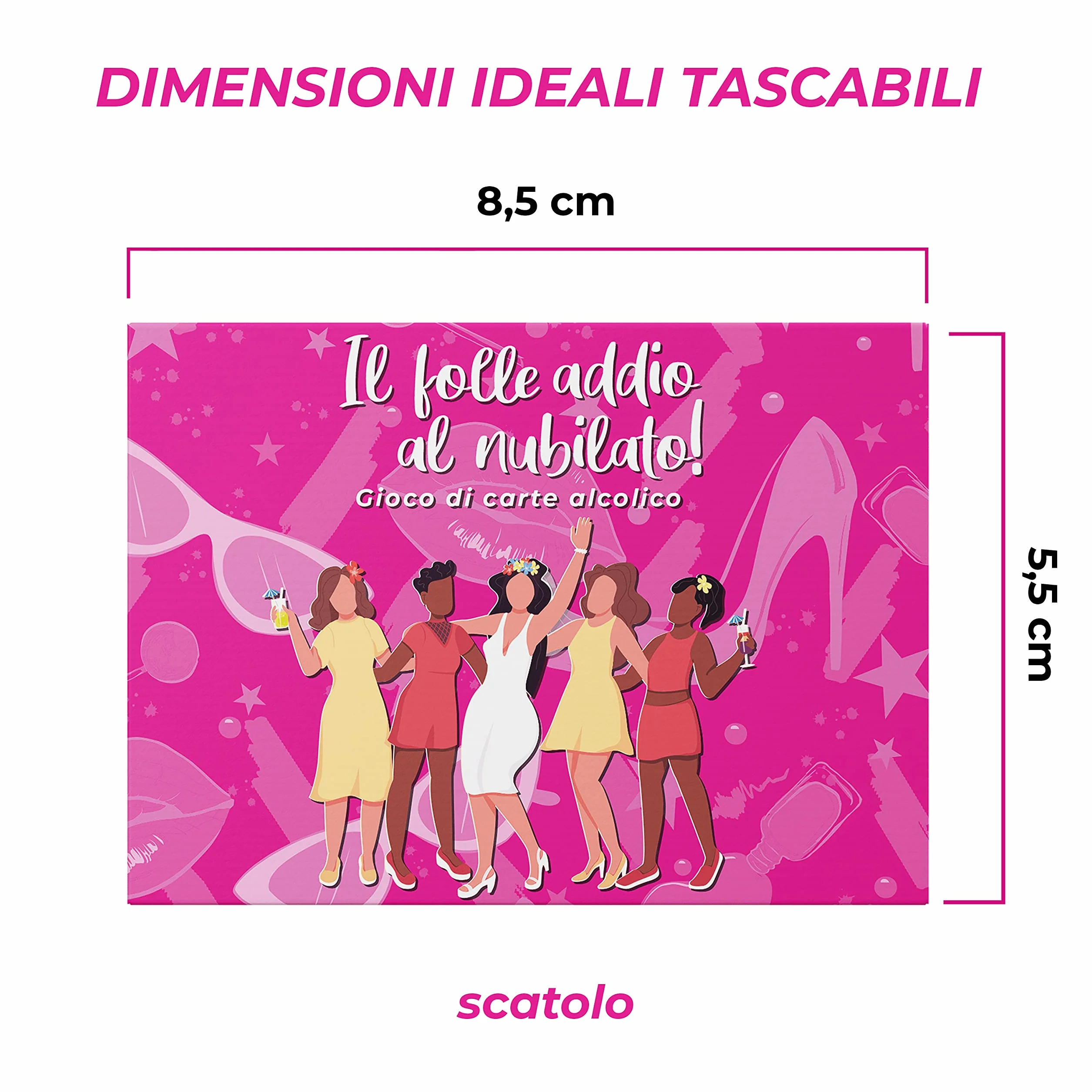 Giochi Alcolici Addio al Nubilato - di Carte per Bere - Kit Team Bride to Be - Accessori Gadget Amiche della Sposa, 100 pz