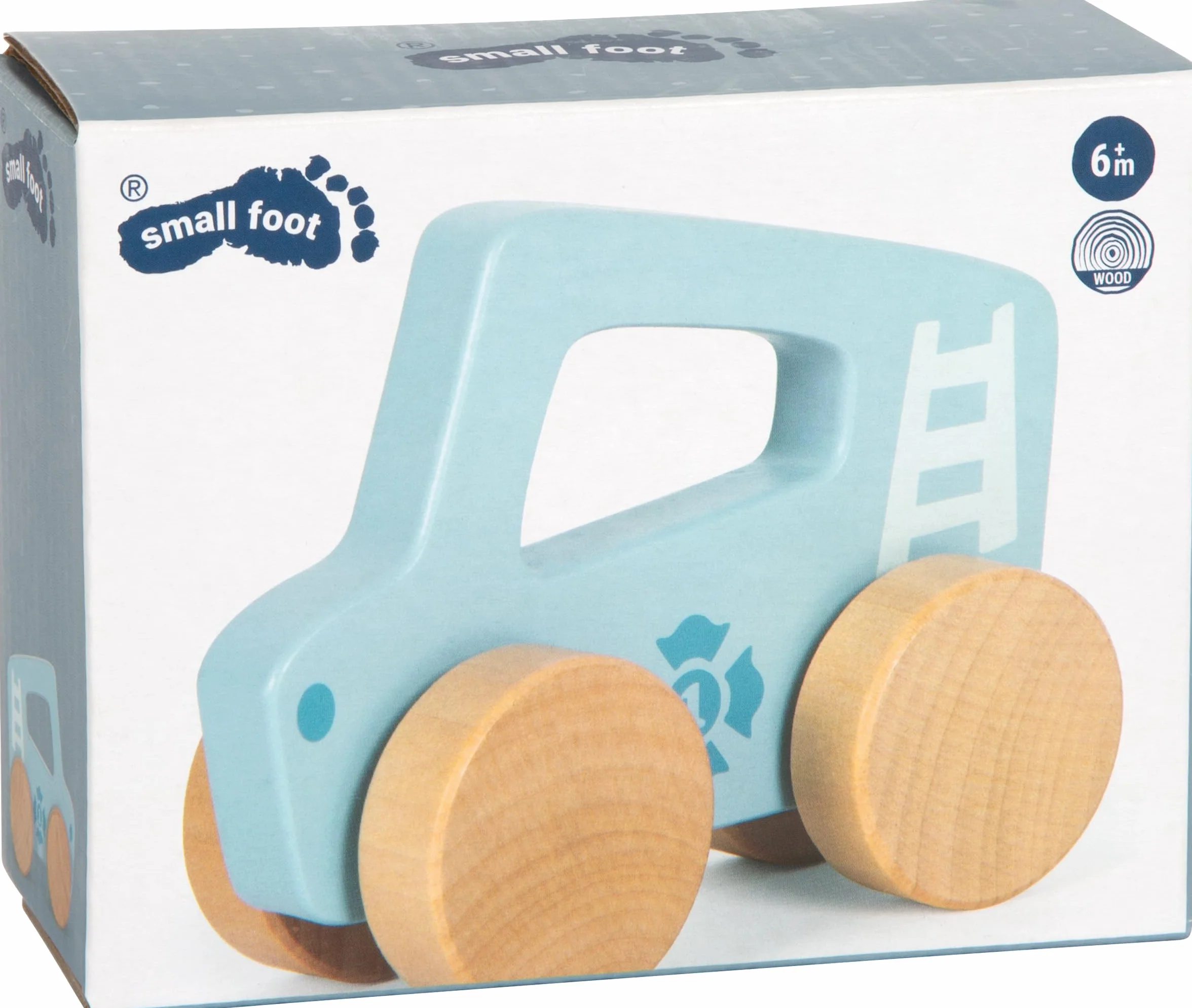 Small Foot automobilina Blu in Legno 2 in 1 per la motricità dai 6 Mesi