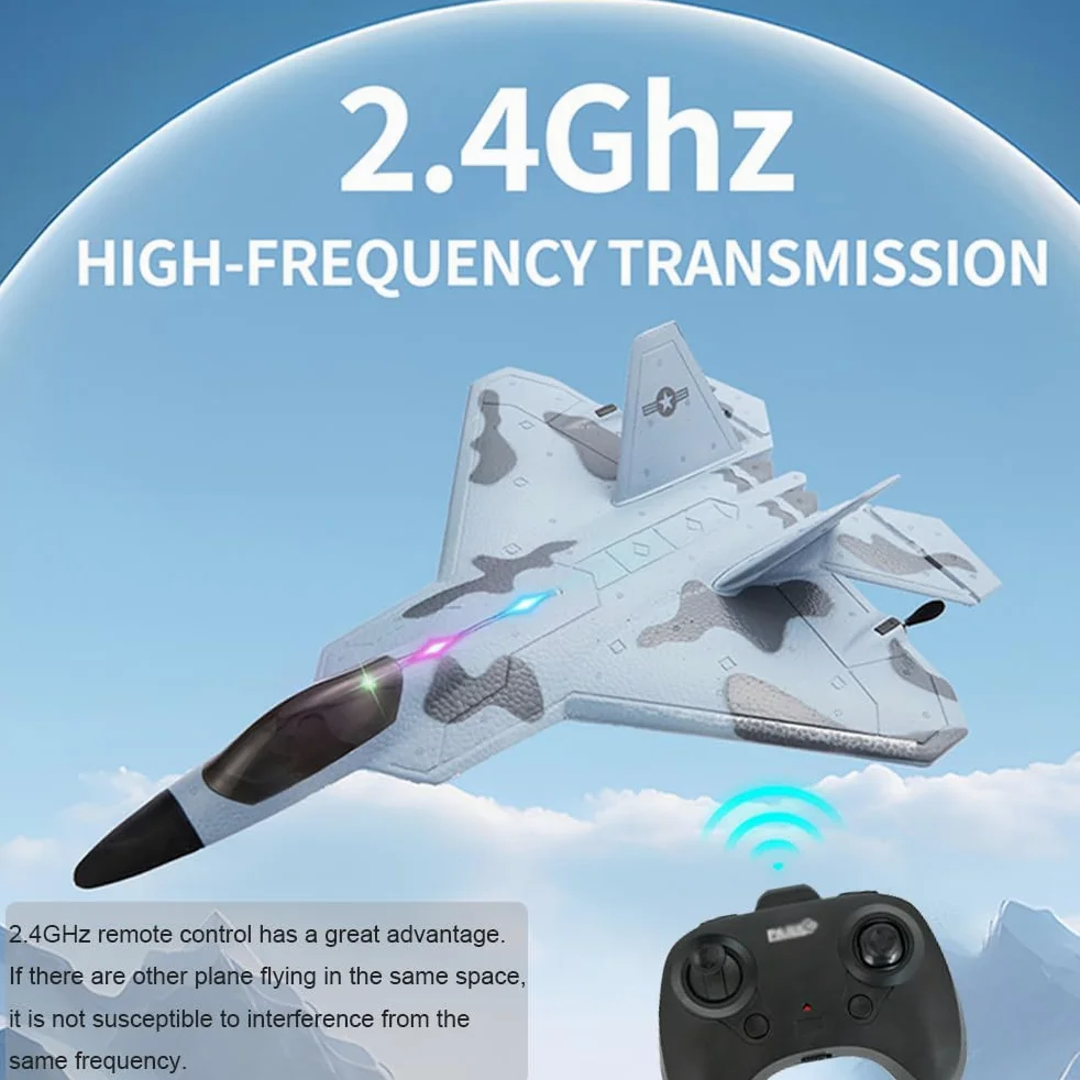 Aereo RC F22 Raptor Modello 2CH LED RTF P530 RC Jet per Adulti All'aperto 2.4GHZ RC Aliante con 2 Batterie