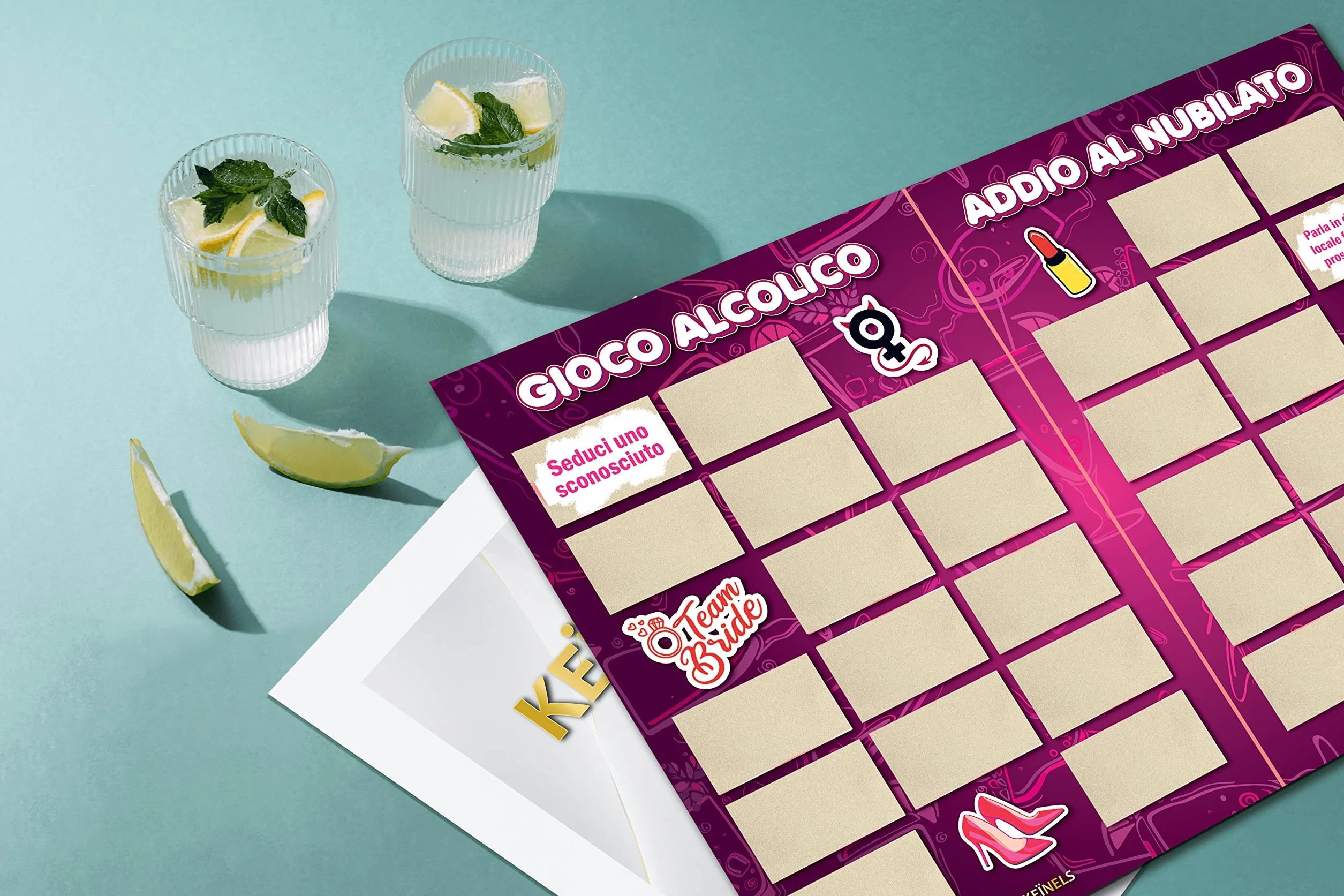 Giochi Alcolici Addio al Nubilato Calendario Alcolico da Tavola Gratta e Vinci Kit Scherzi per Bere