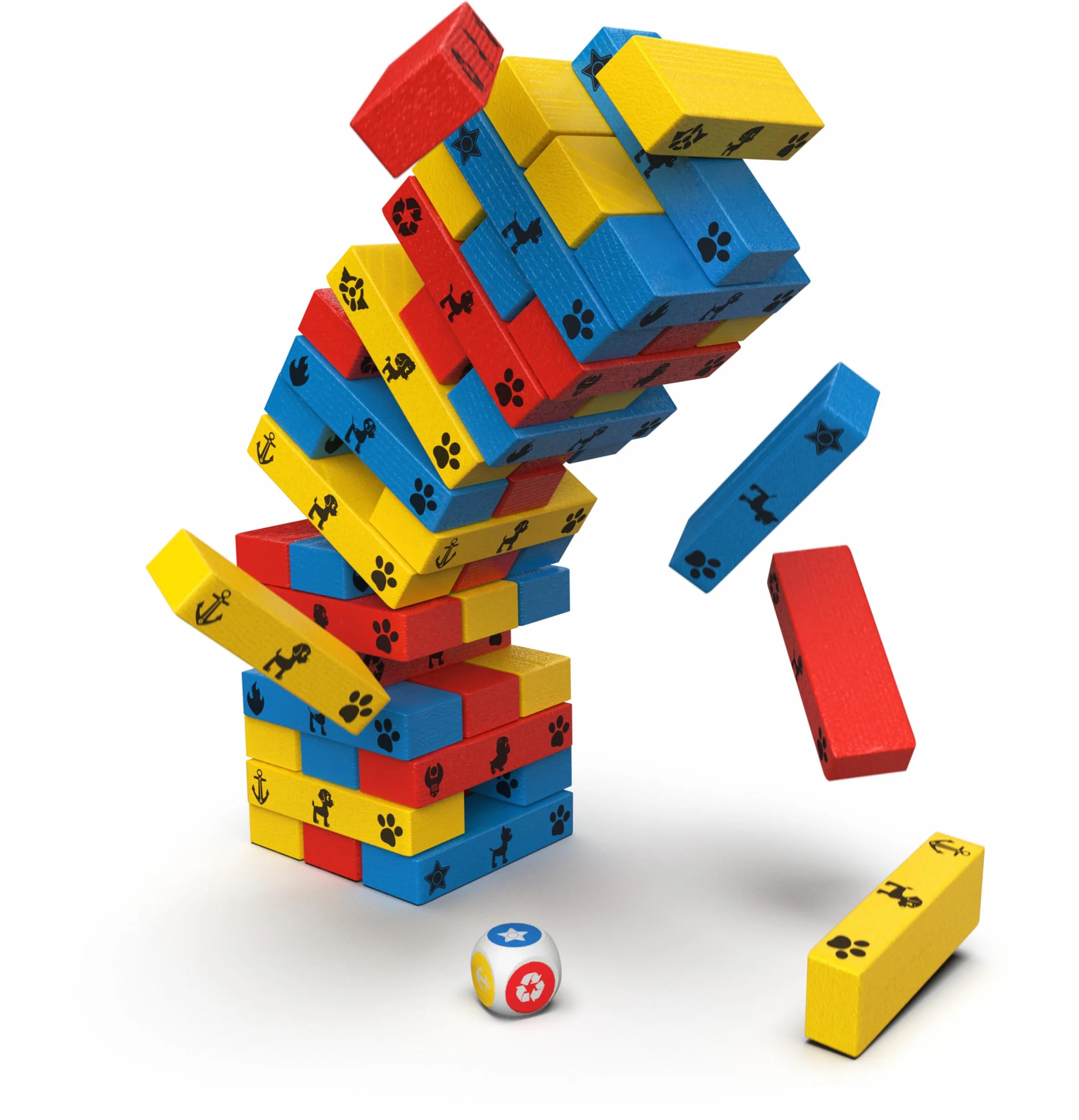 PAW Patrol, gioco Jumbling Tower da Spin Master Games, gioco da tavolo in legno colorato per impilare, costruire e rovesciare, giocattoli PAW Patrol, per bambini in età prescolare dai 4 anni in su