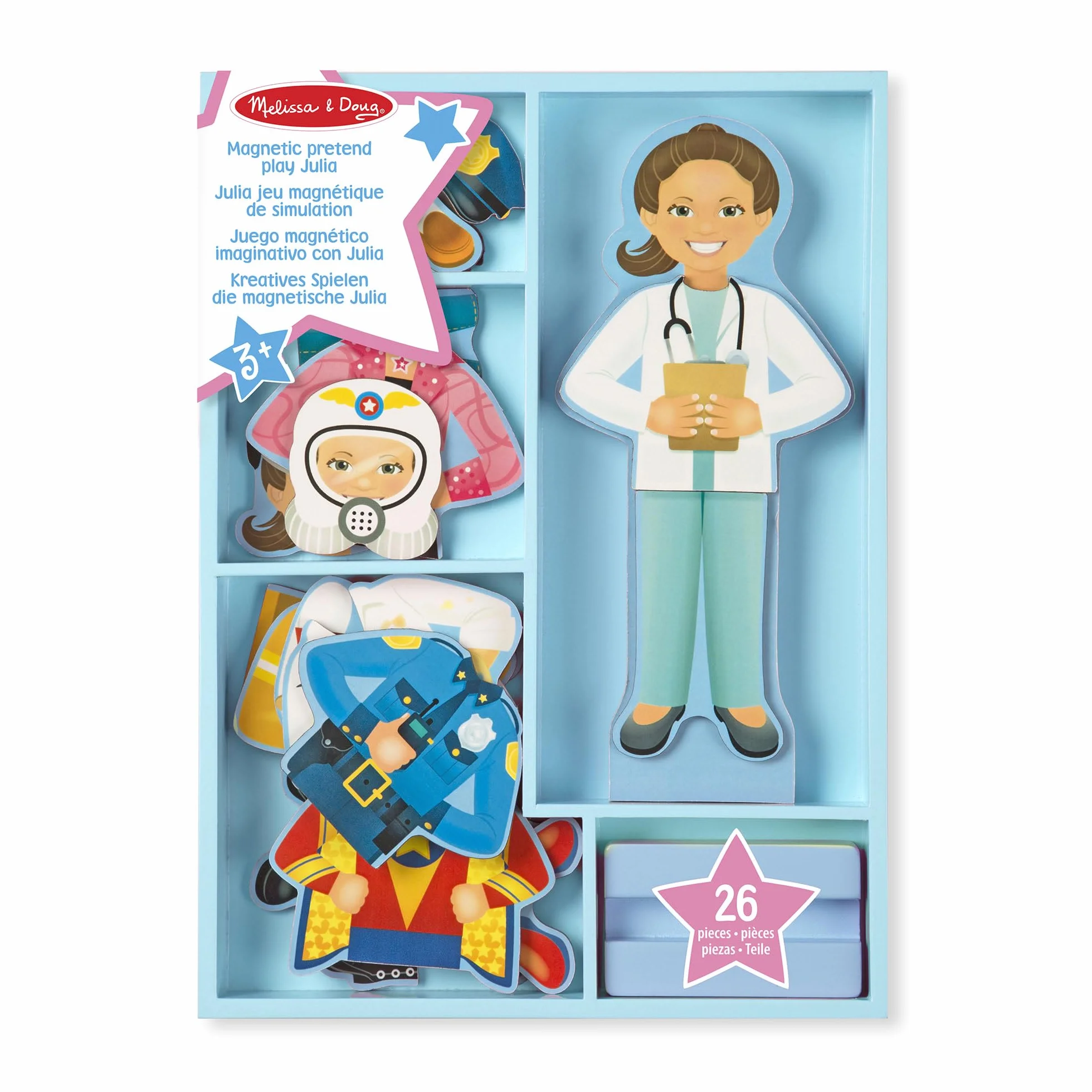 Melissa & Doug Gioco Calamite Bambola da Vestire - Julia | Giochi Magnetici per Bambini 3 Anni su | Giochi Calamite Bambola di Legno Crea La Moda | Bambole con Vestiti da Cambiare