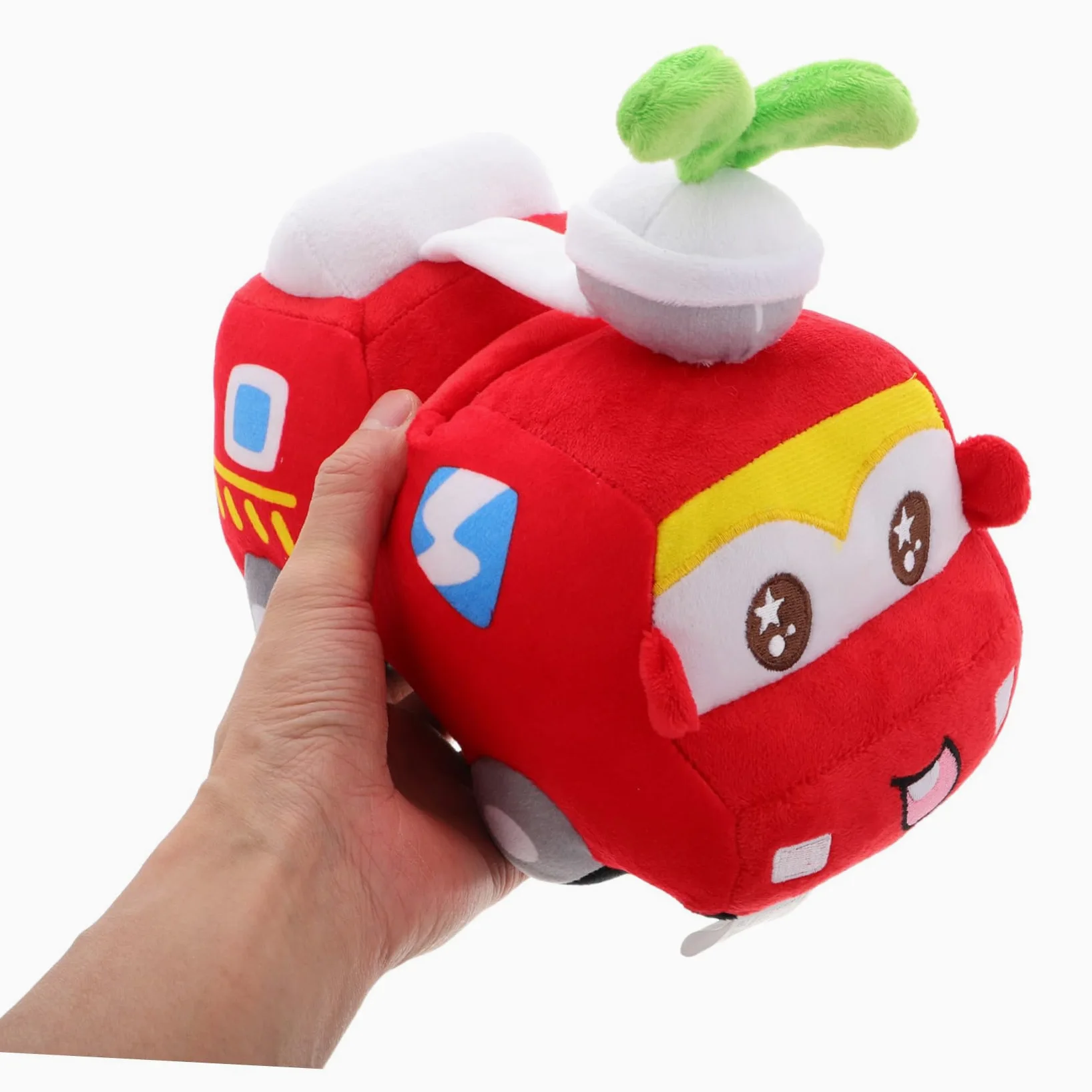 Peluche Camion dei Pompieri Rosso, Morbido, 20cm, per Bambini | Imbottitura in Cotone Pp, Stile Cartone Animato, per Camera da Letto, Regalo per Feste e Compleanni