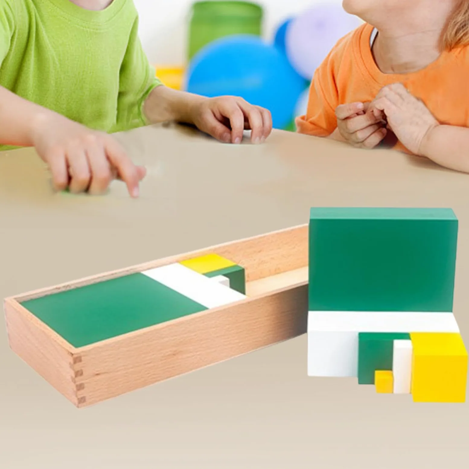 Cubo Binomiale, Giocattoli Sensoriali Educativi, Blocchi di Legno per Bambini, 42,6x15,6x5 cm