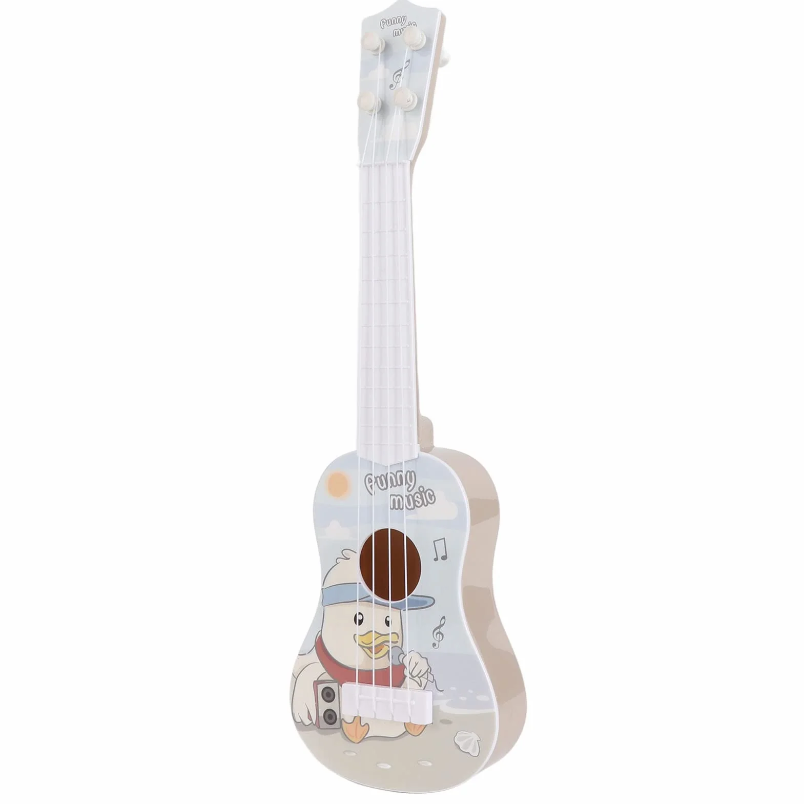 Chitarra Giocattolo per Bambini Strumento Musicale con Corde Morbide Suono Nitido Design Realistico Rosso