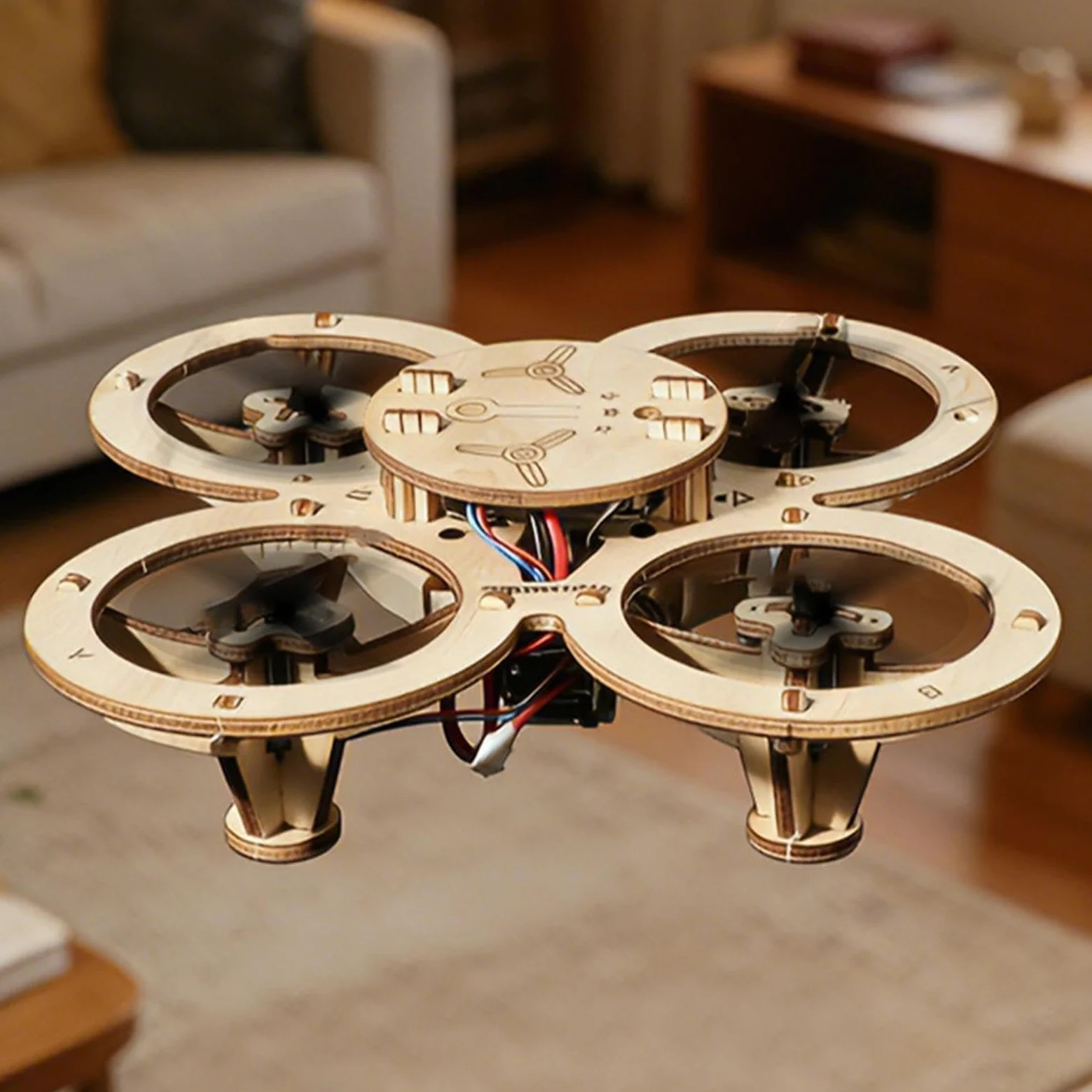 Kit Di Montaggio Drone In Legno Giocattolo Volante Telecomandato Educativo | Kit Di Montaggio Per Drone In Legno Per Bambini Compleanno Hobby Attività Casa Interno Festa Vacanza Casa