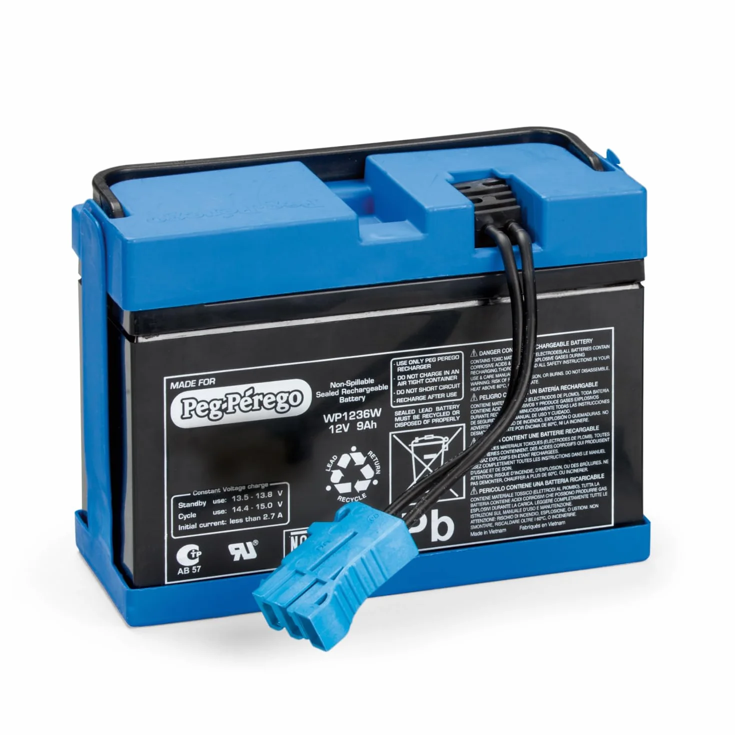 PEG Perego Batteria 12V 8Ah Ricaricabile Originale per Veicoli Elettrici