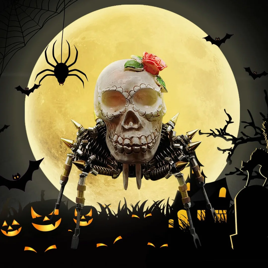 Puzzle 3D di Halloween con ragno in metallo, figura di Halloween creativa per tutta la famiglia, giocattolo decorativo di Halloween da montare (200 pezzi)