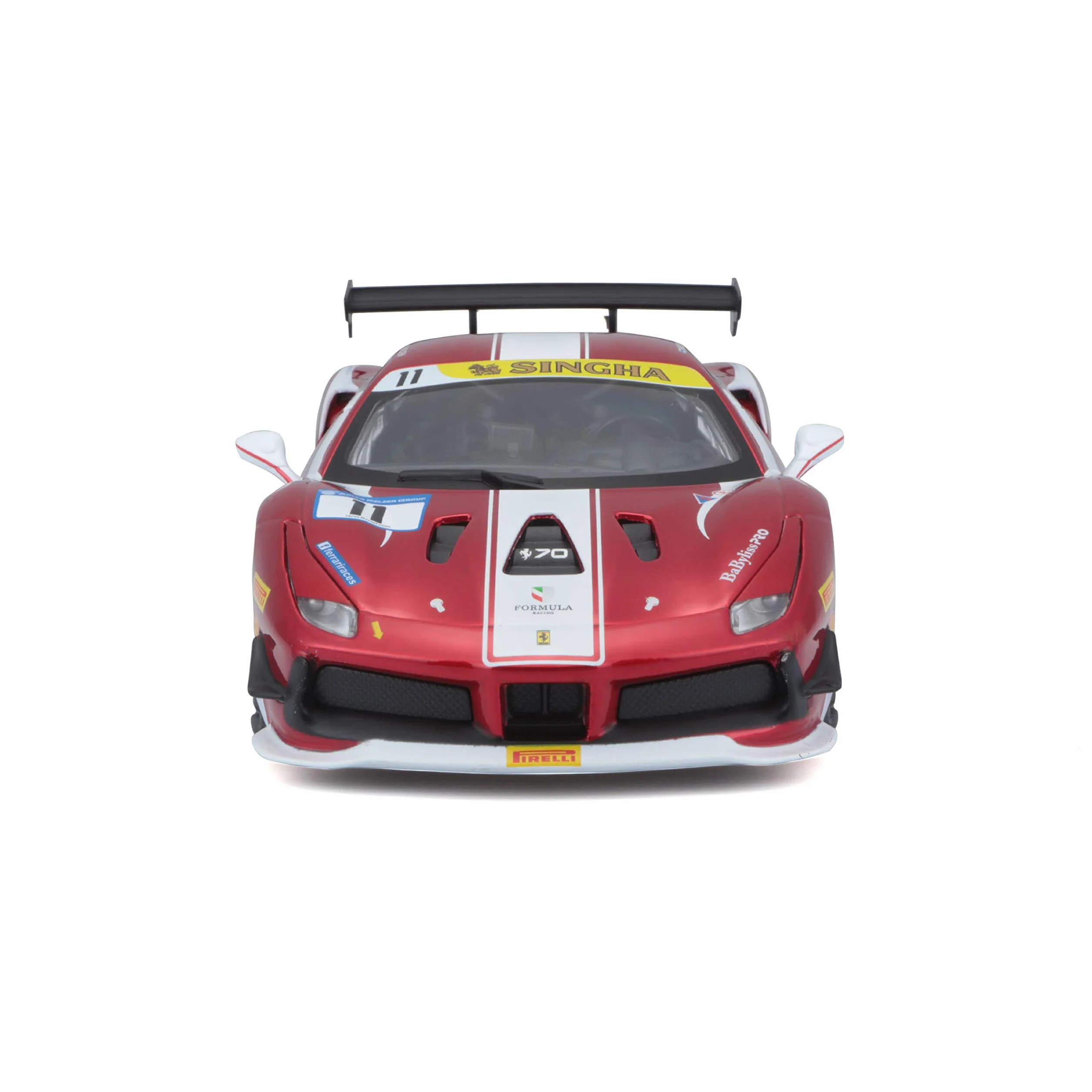BBURAGO - Ferrari 488 Challenge 2017 Formula Racing - Modellino Realistico Auto in Scala 1:24, Licenza Ufficiale Ferrari, Età Consigliata 3+ Anni